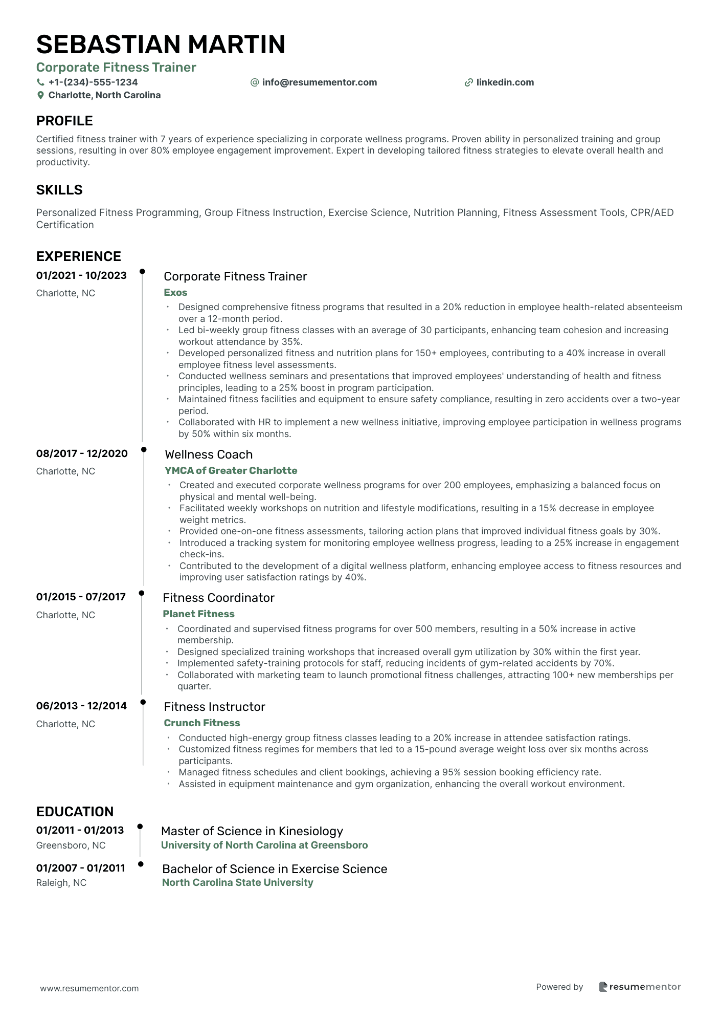 Corporate Fitness Trainer