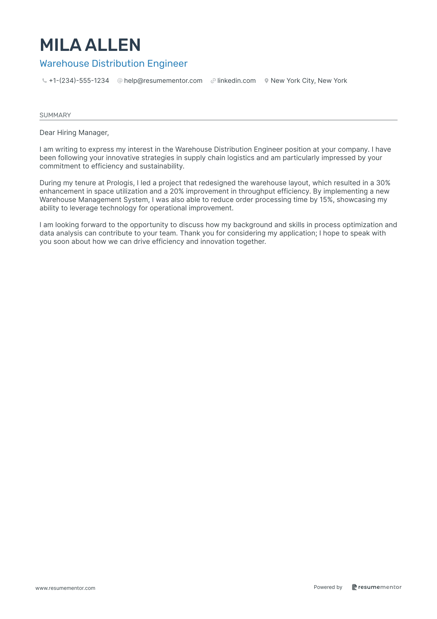 Warehouse Distribution Engineer