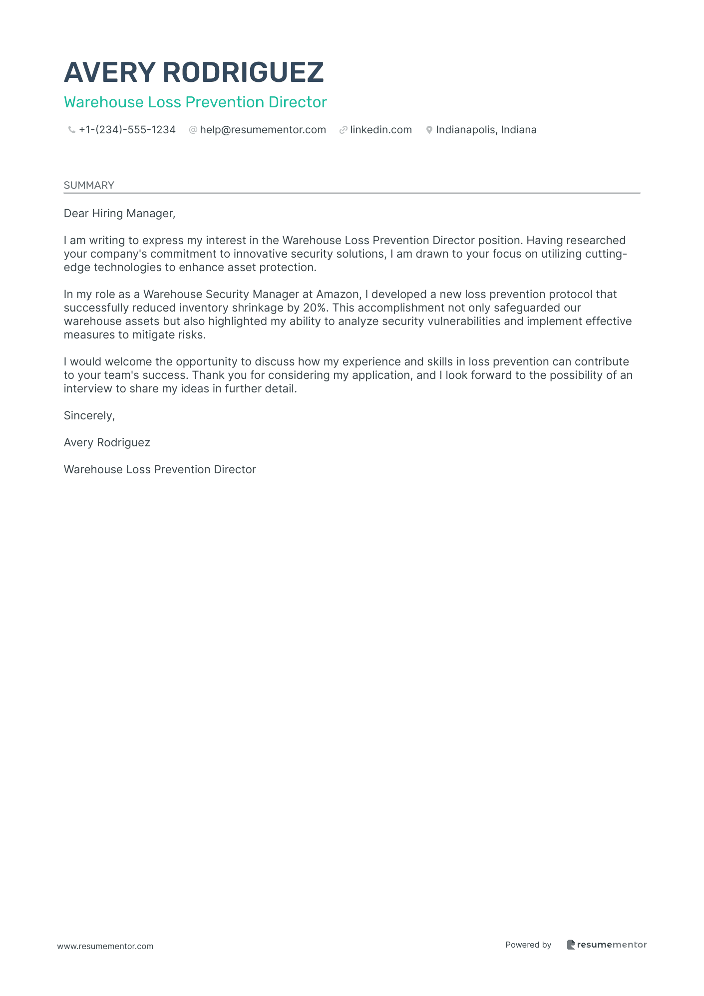 Warehouse Loss Prevention Director