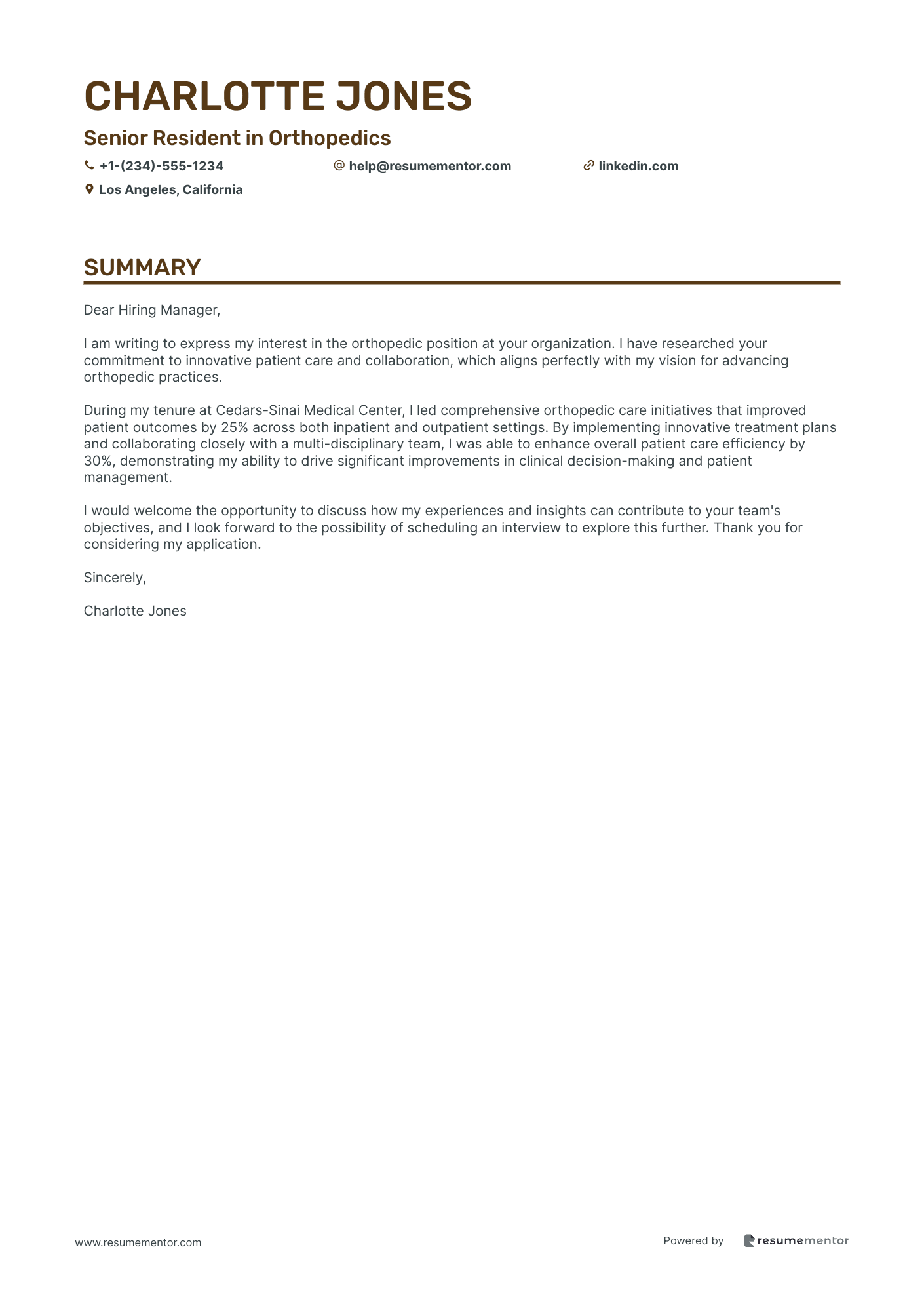 Senior Resident in Orthopedics