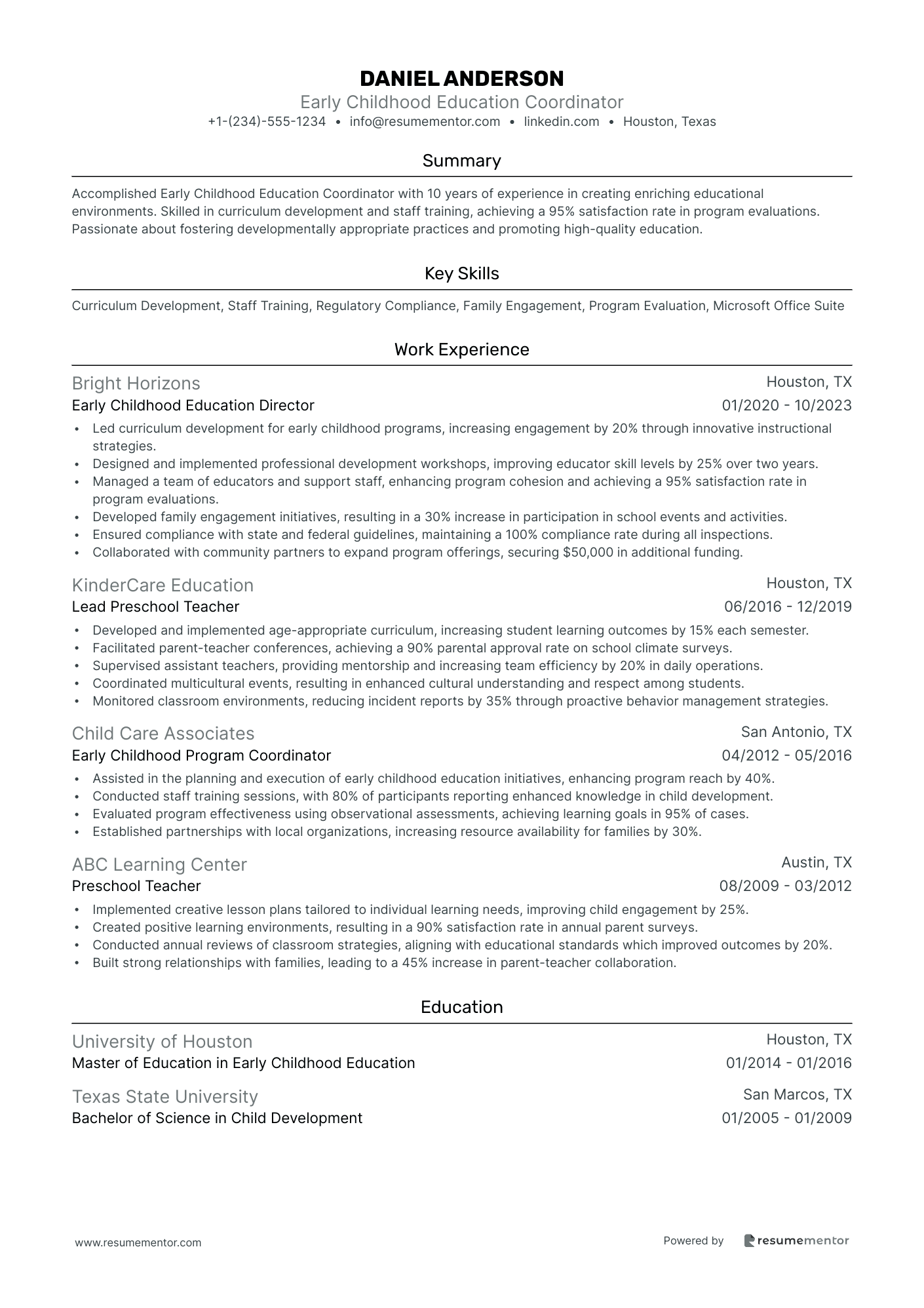 Early Childhood Education Coordinator