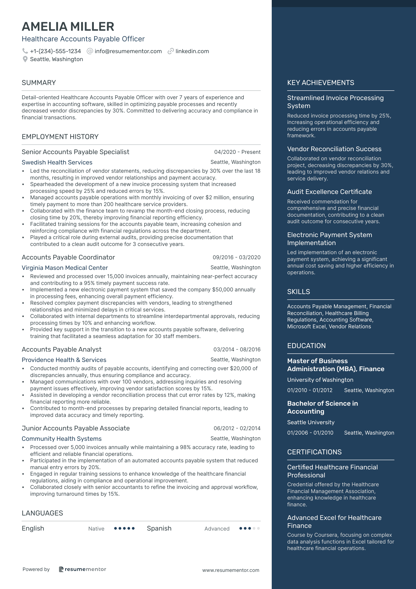 Healthcare Accounts Payable Officer