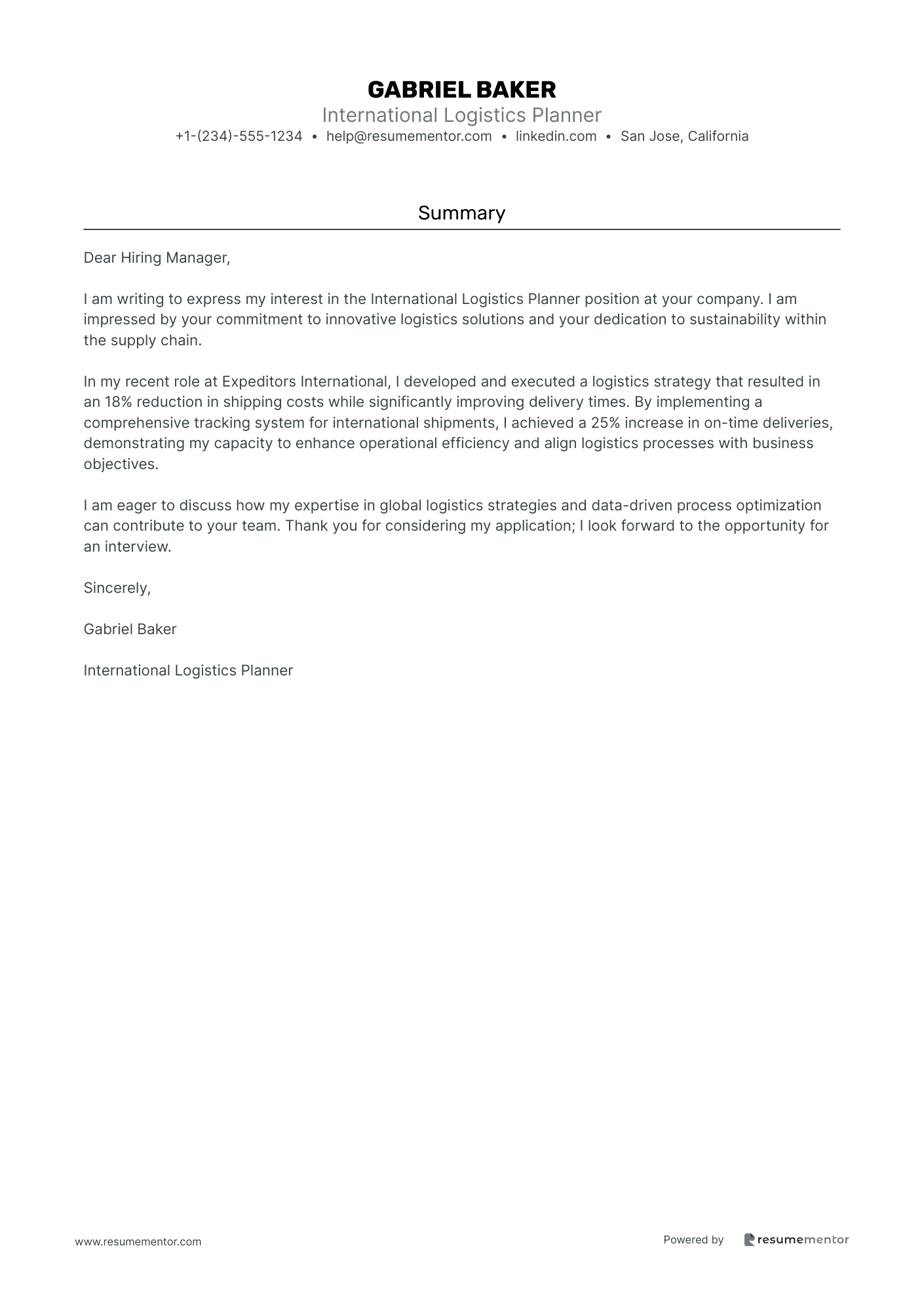 International Logistics Planner