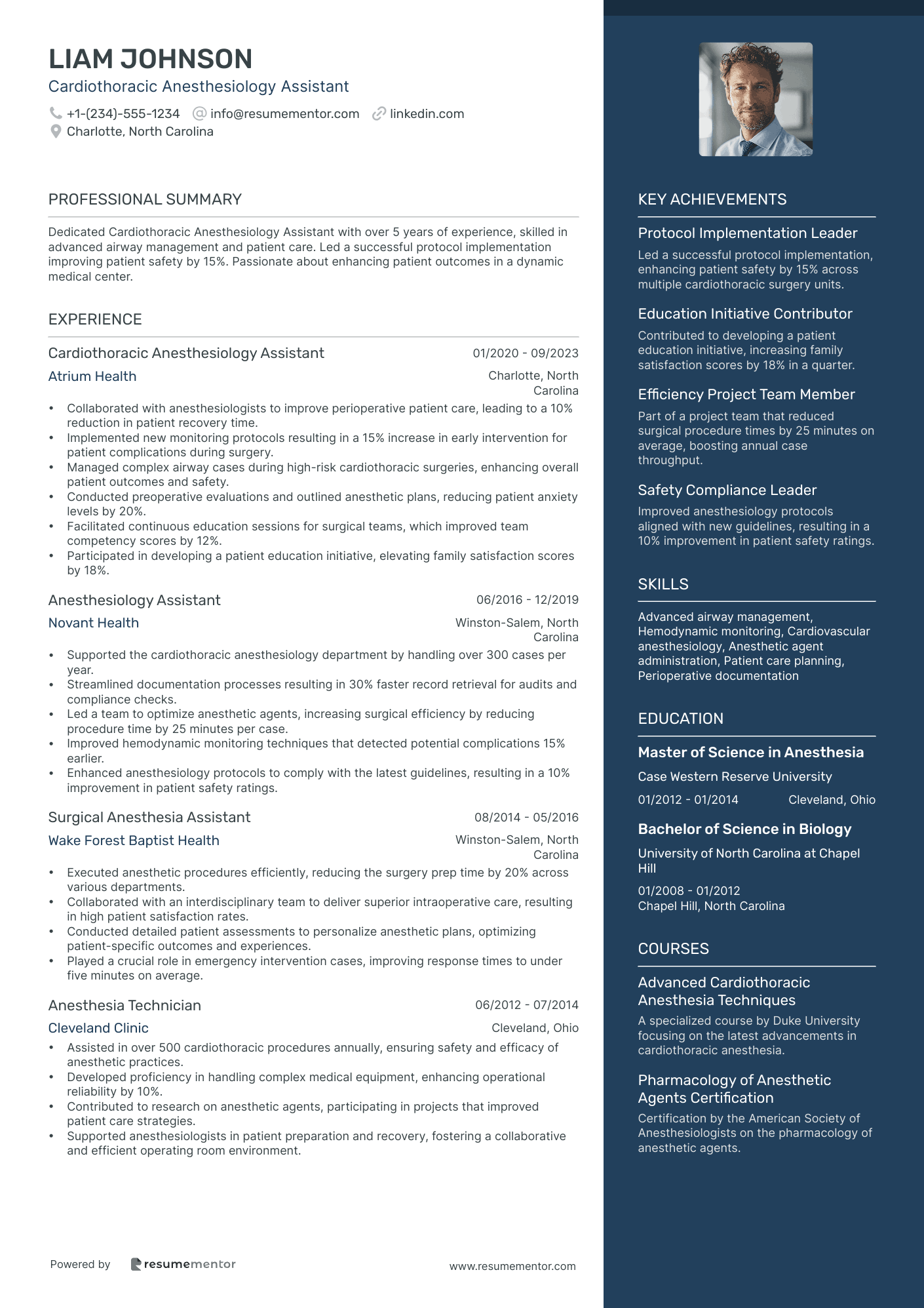 Cardiothoracic Anesthesiology Assistant