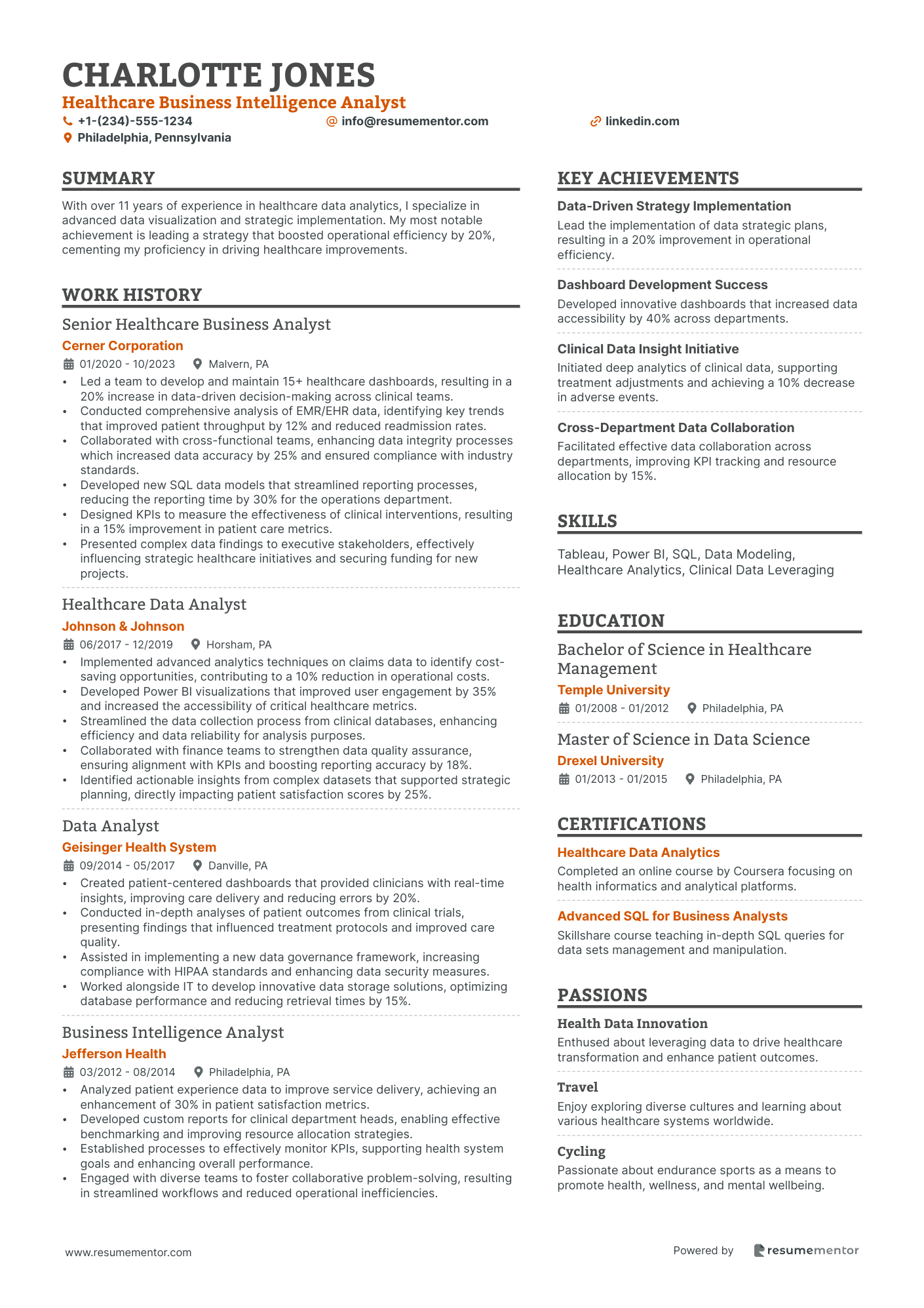 Healthcare Business Intelligence Analyst