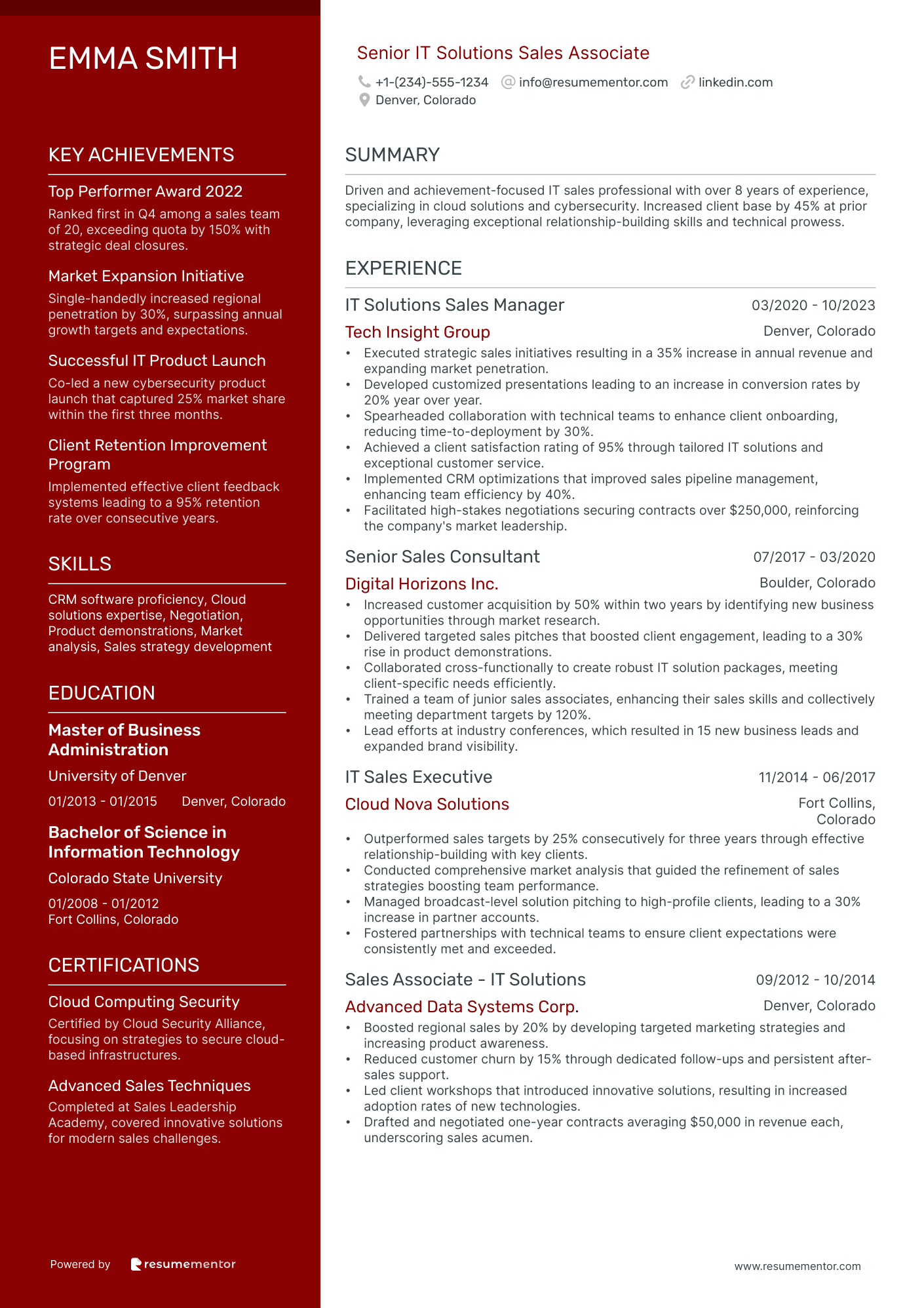 Senior IT Solutions Sales Associate