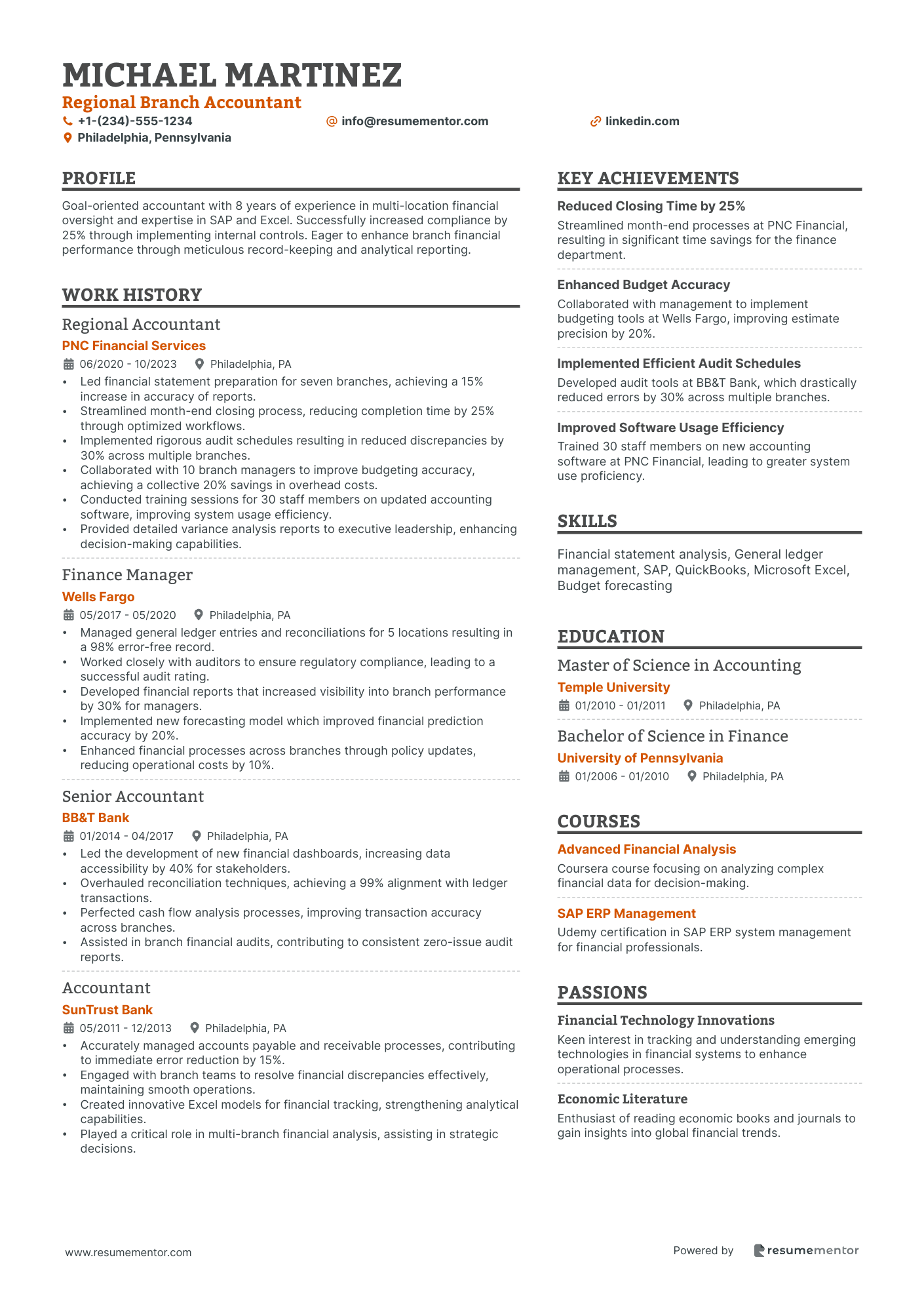 Regional Branch Accountant