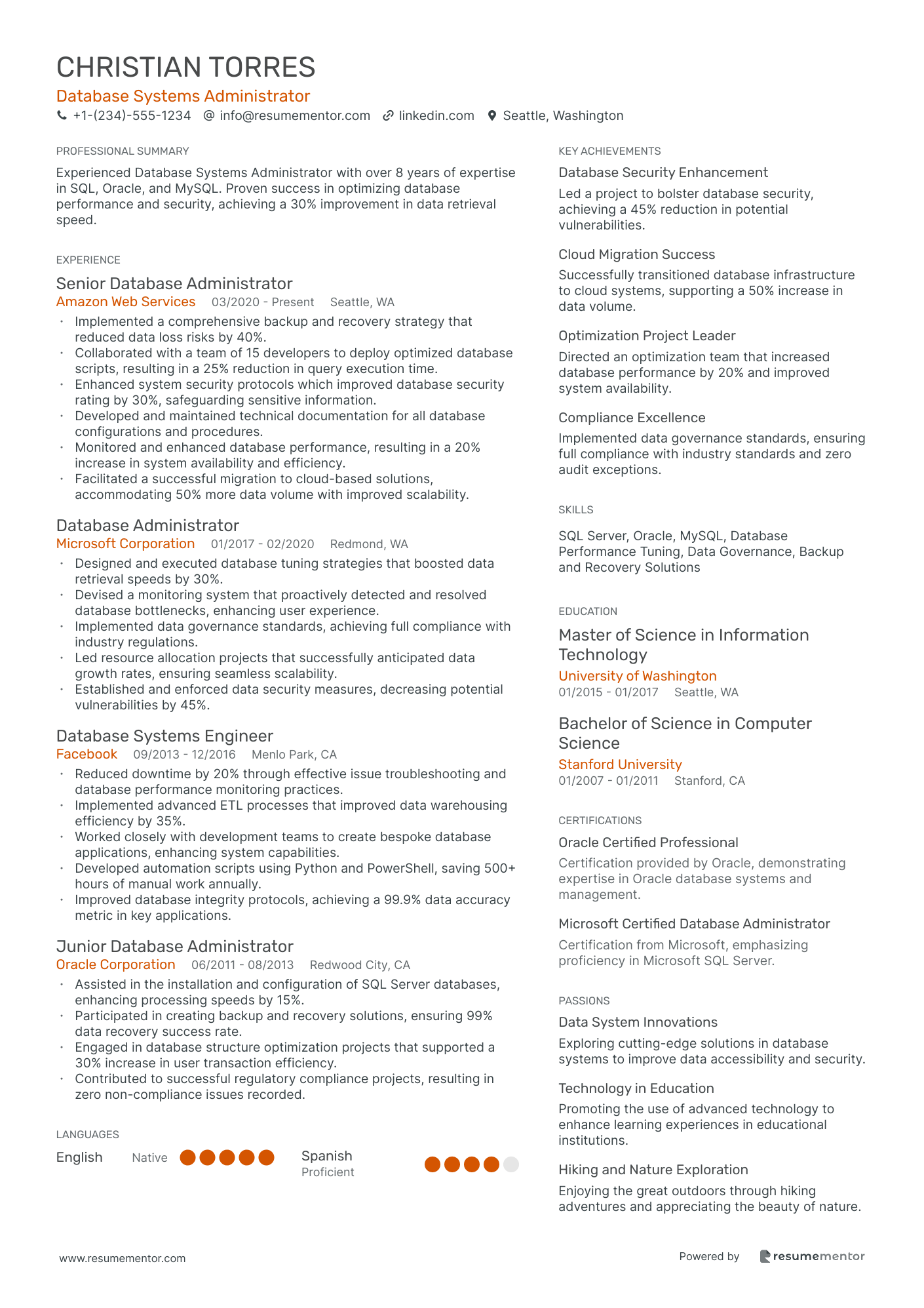 Database Systems Administrator