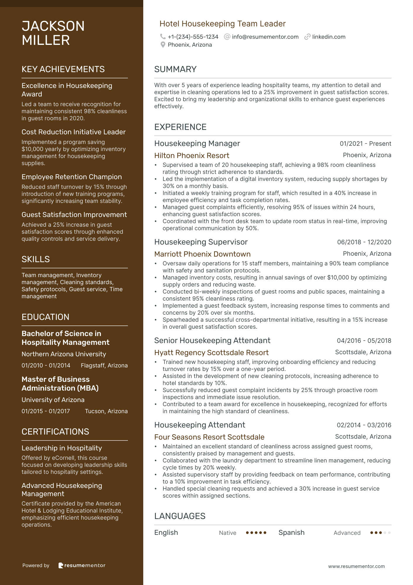 Hotel Housekeeping Team Leader