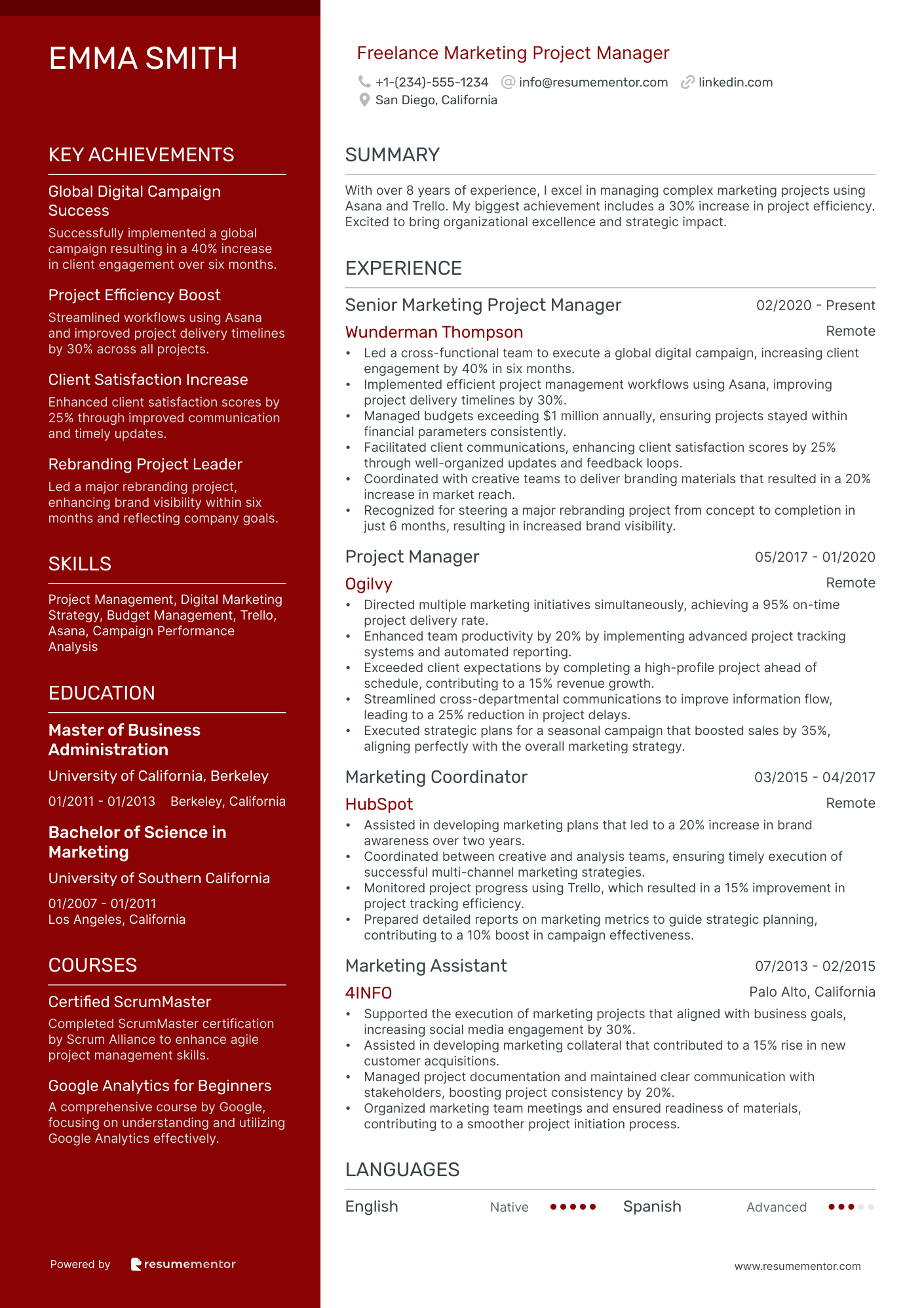 Freelance Marketing Project Manager