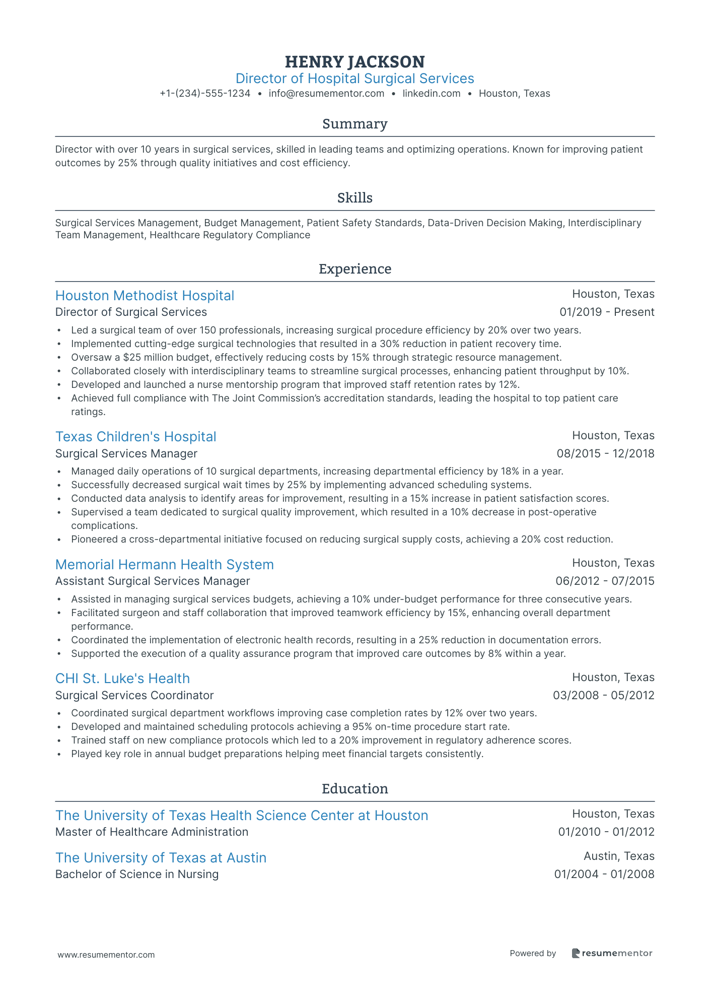 Director of Hospital Surgical Services
