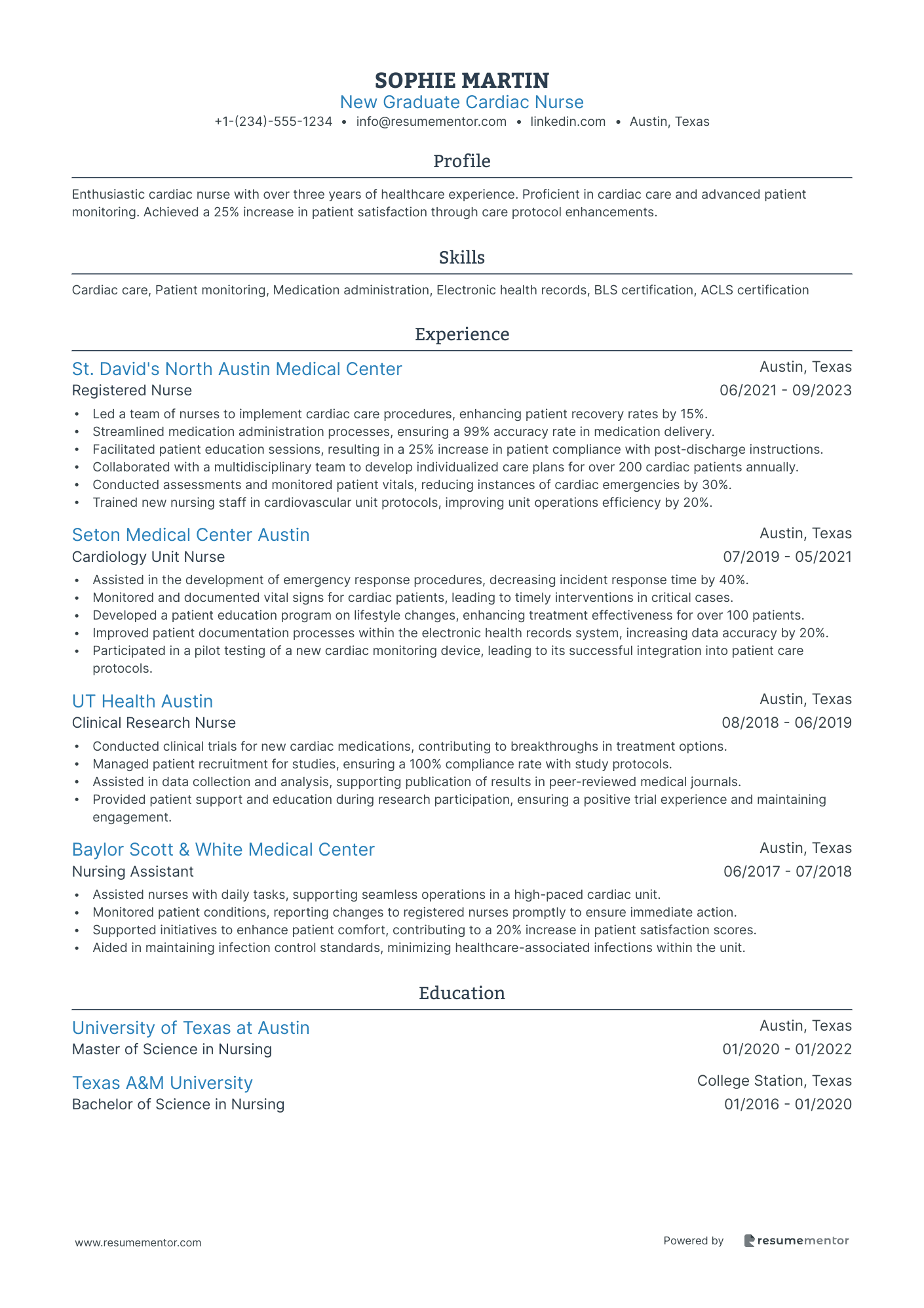 New Graduate Cardiac Nurse