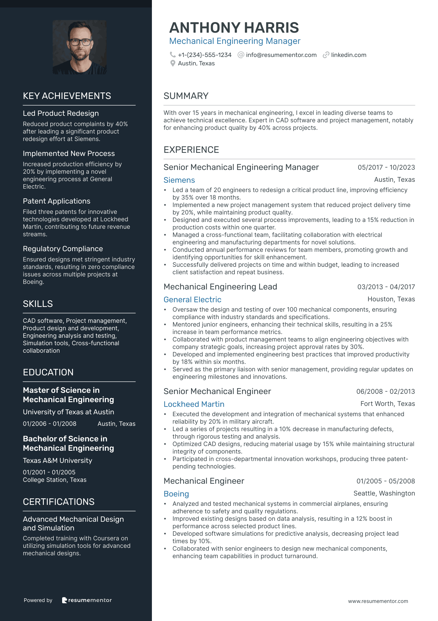Mechanical Engineering Manager