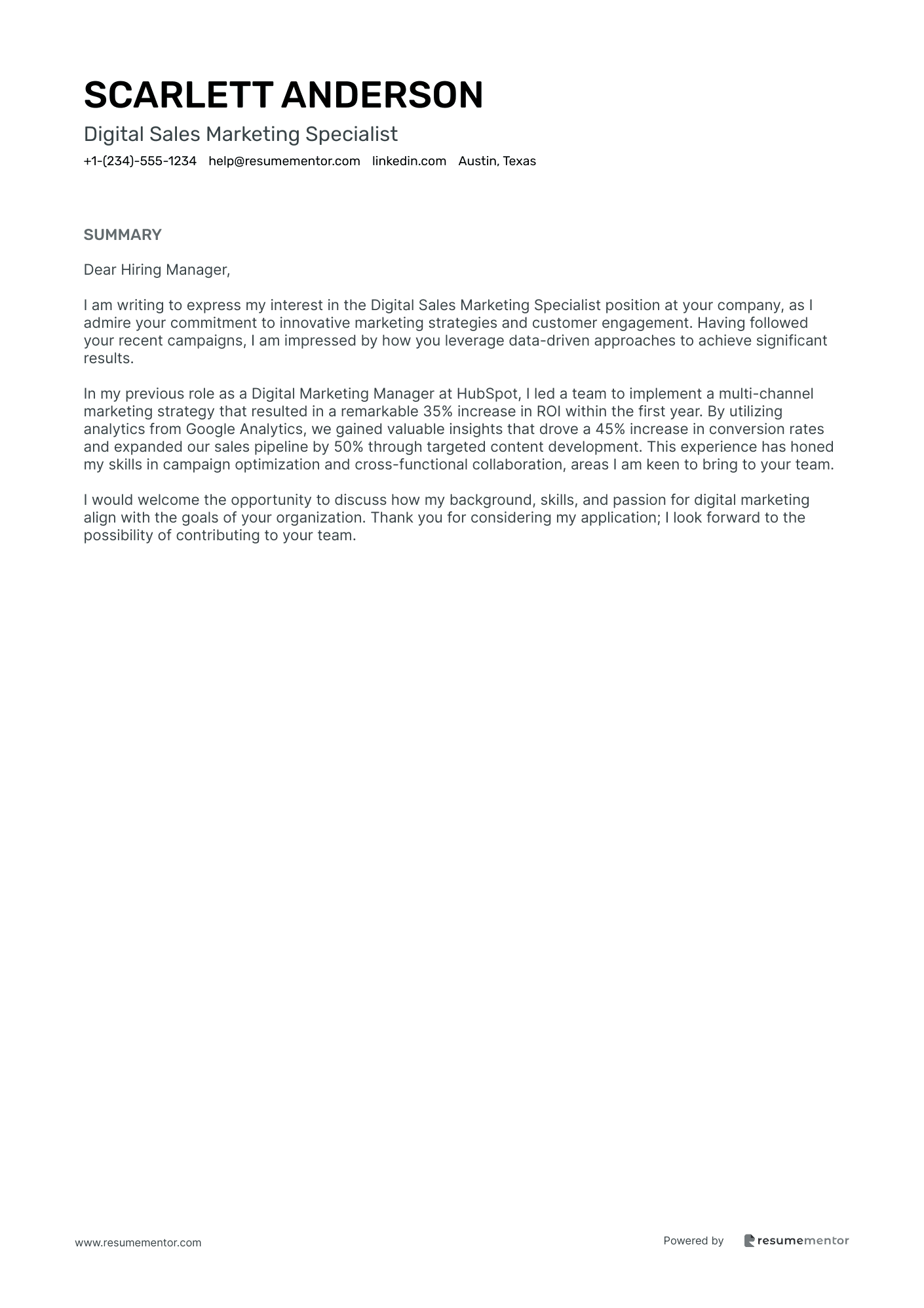 Digital Sales Marketing Specialist
