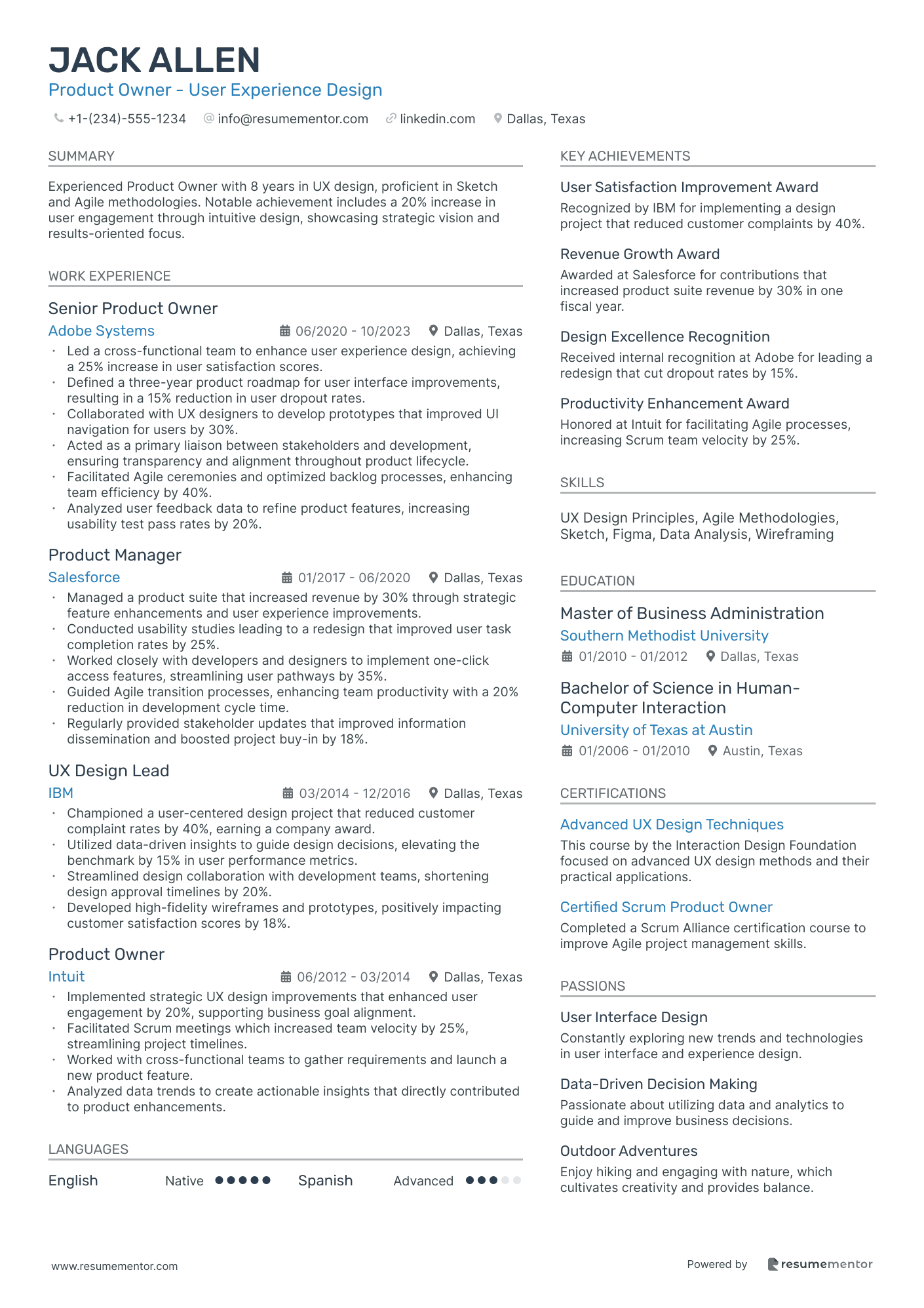 Product Owner   User Experience Design