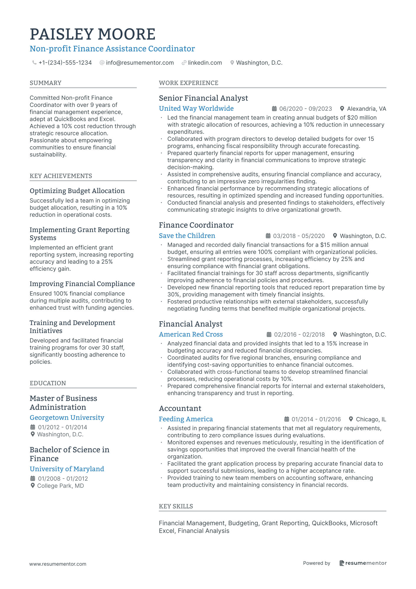 Non profit Finance Assistance Coordinator