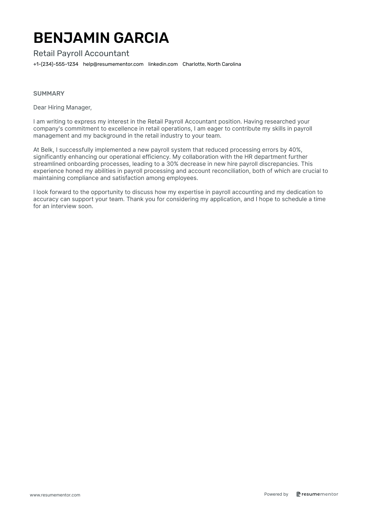 Retail Payroll Accountant