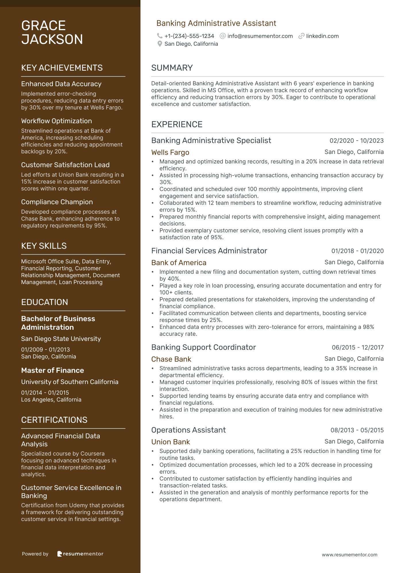Banking Administrative Assistant