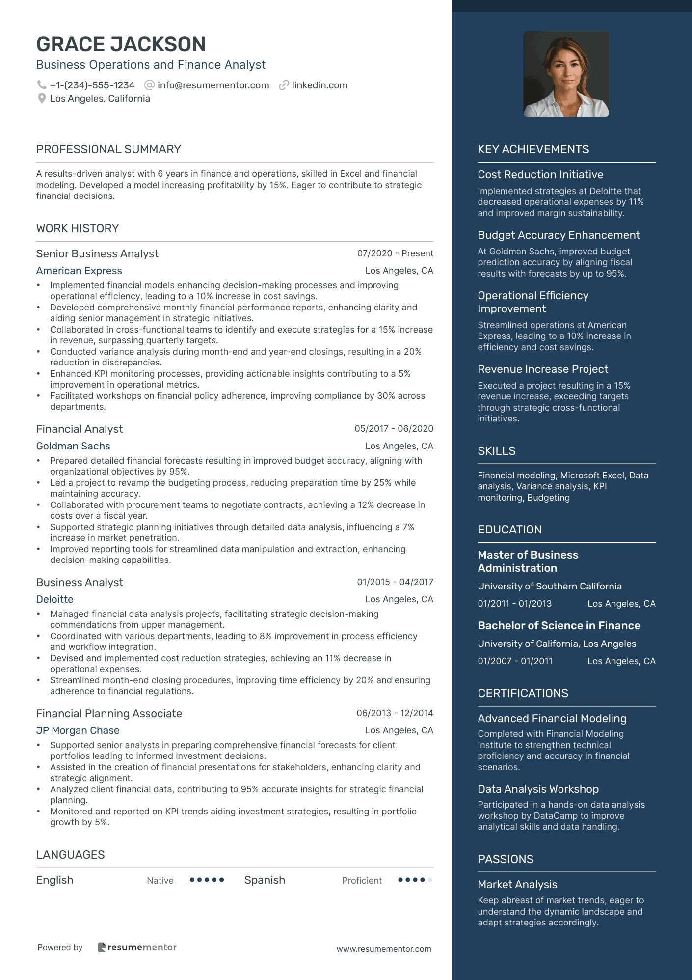 Business Operations and Finance Analyst