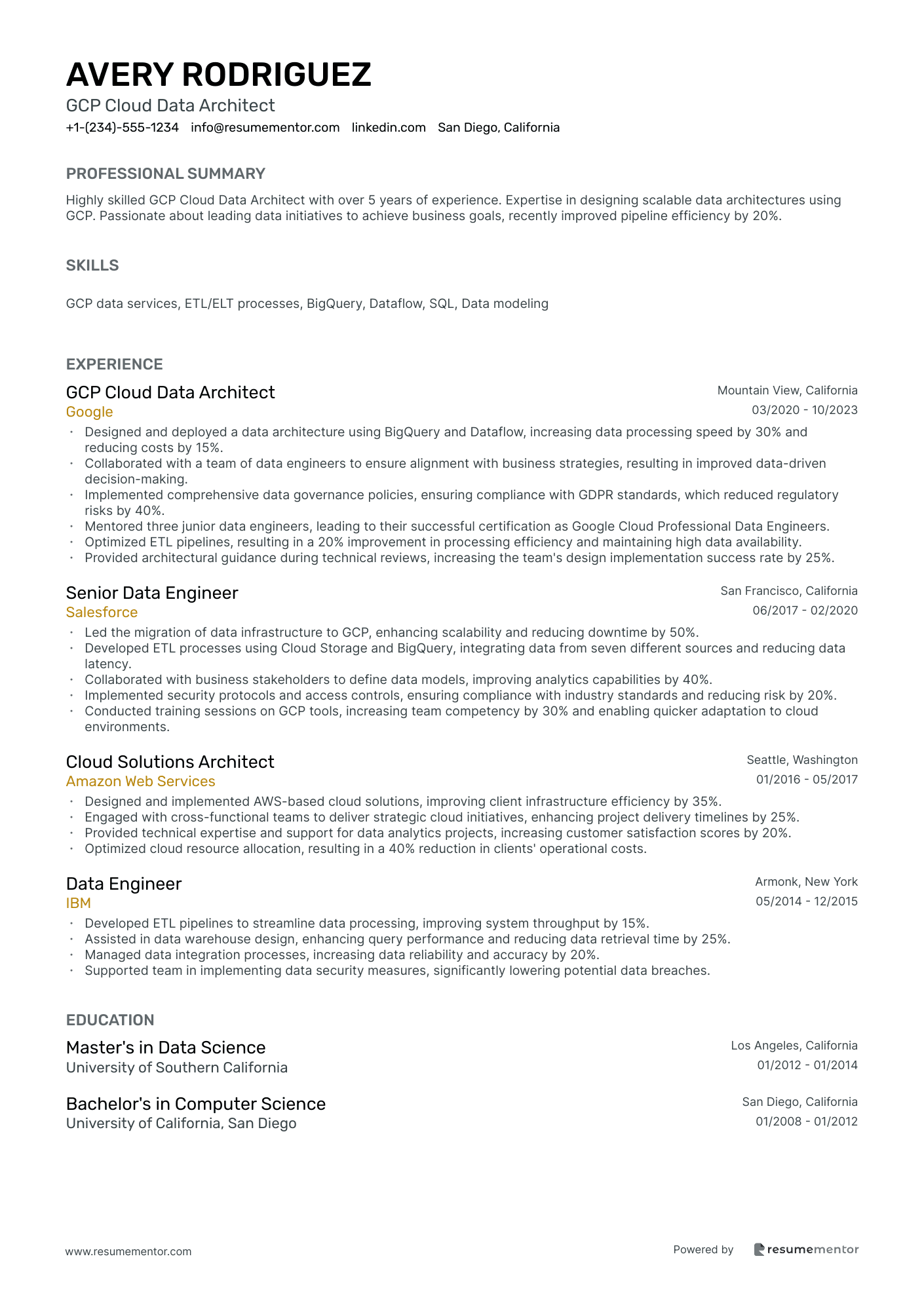 GCP Cloud Data Architect