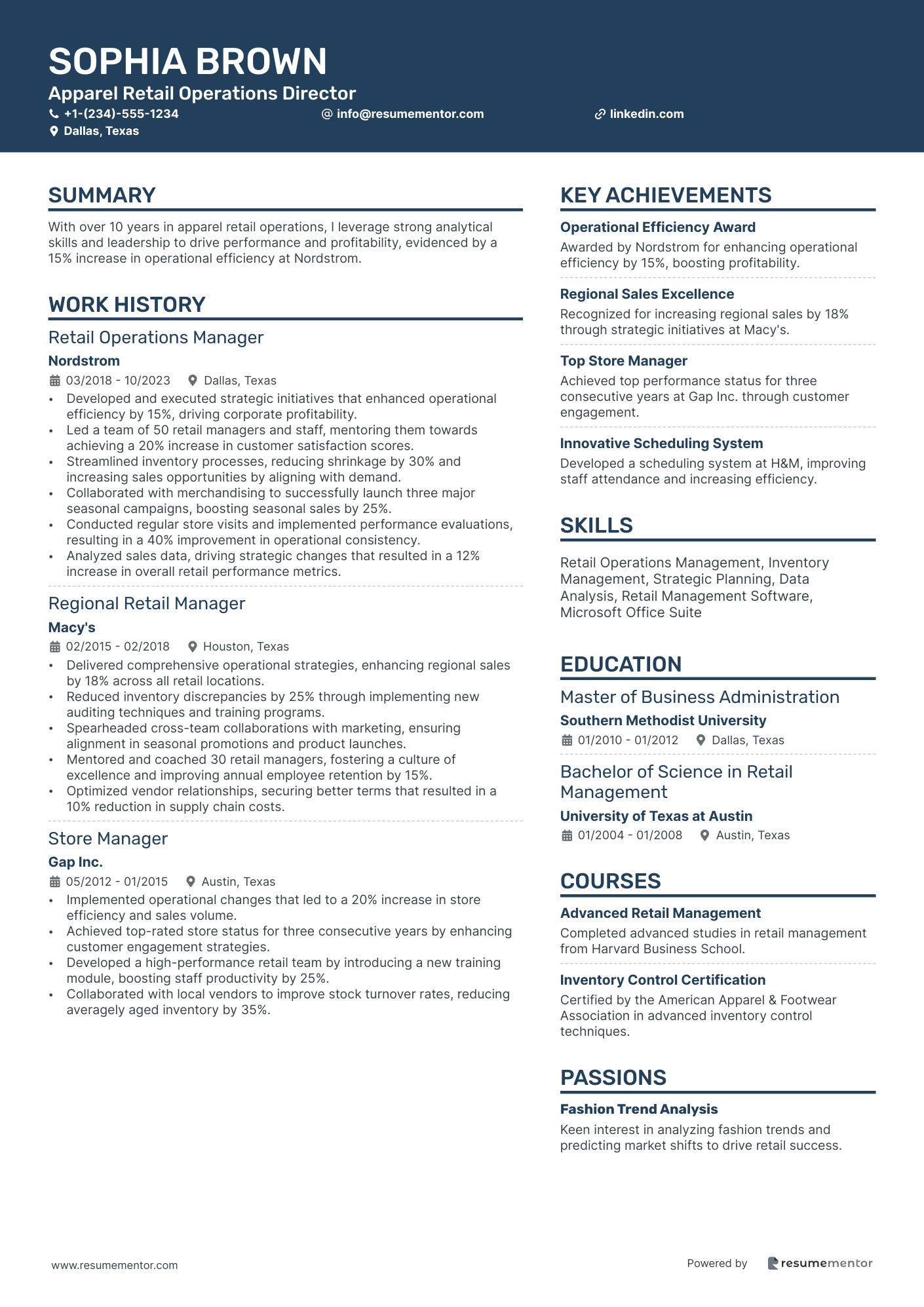 Apparel Retail Operations Director