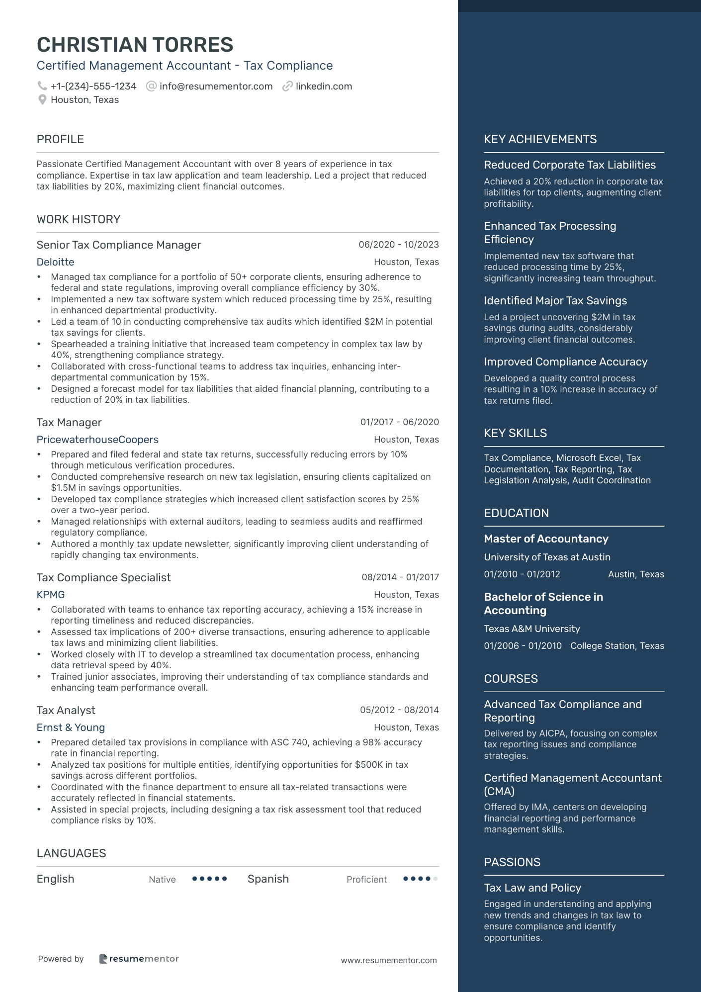 Certified Management Accountant   Tax Compliance