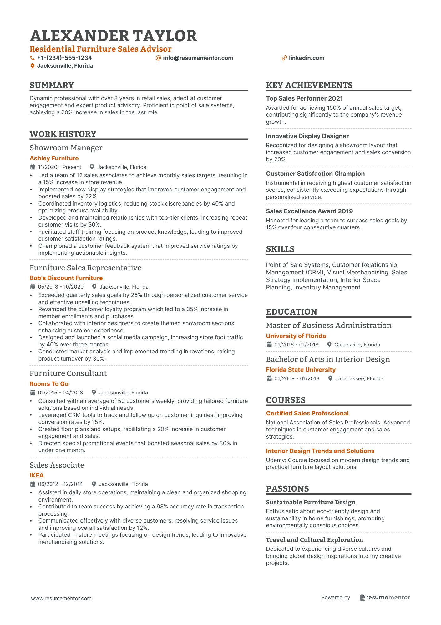 Residential Furniture Sales Advisor