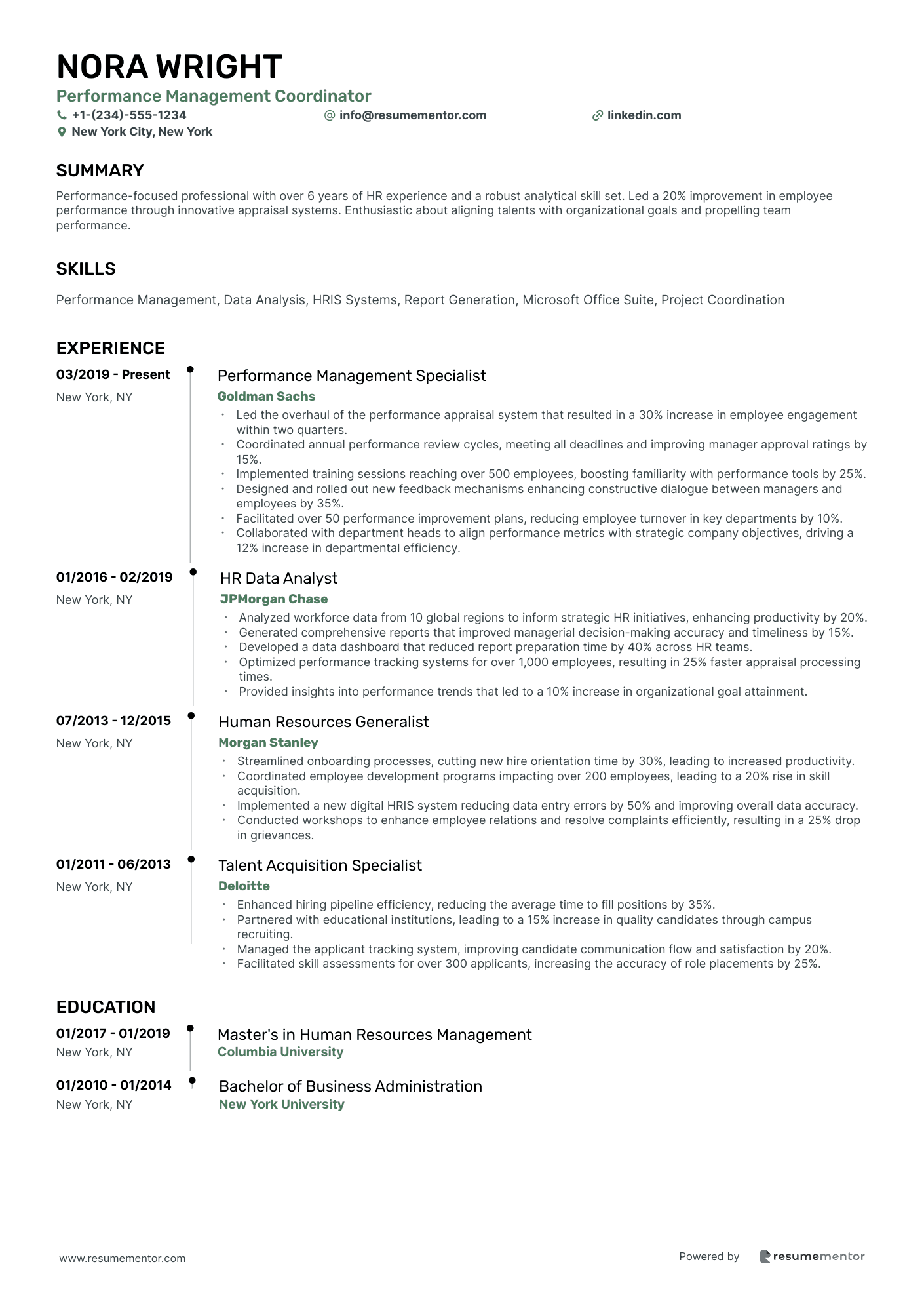 Performance Management Coordinator