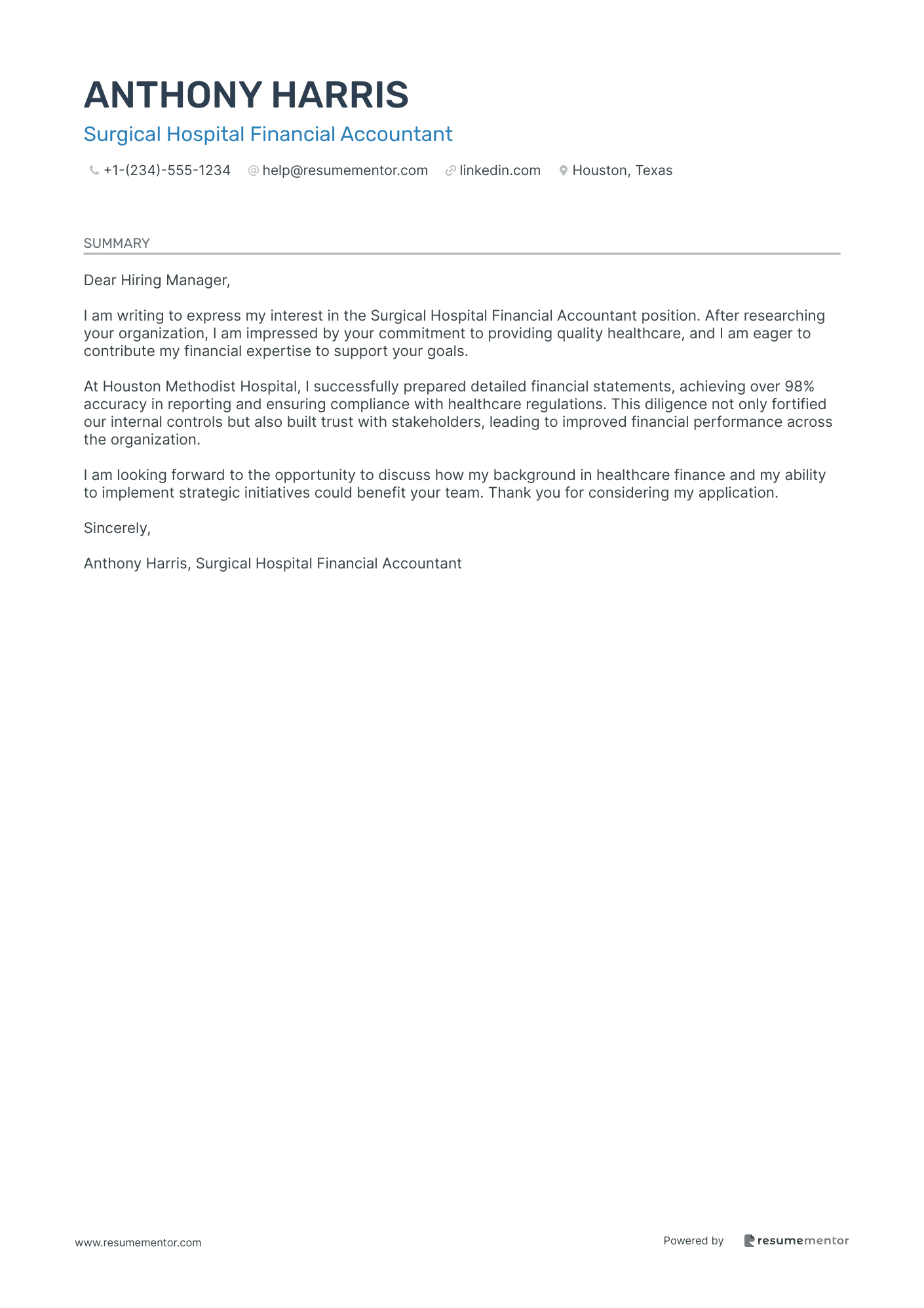 Surgical Hospital Financial Accountant