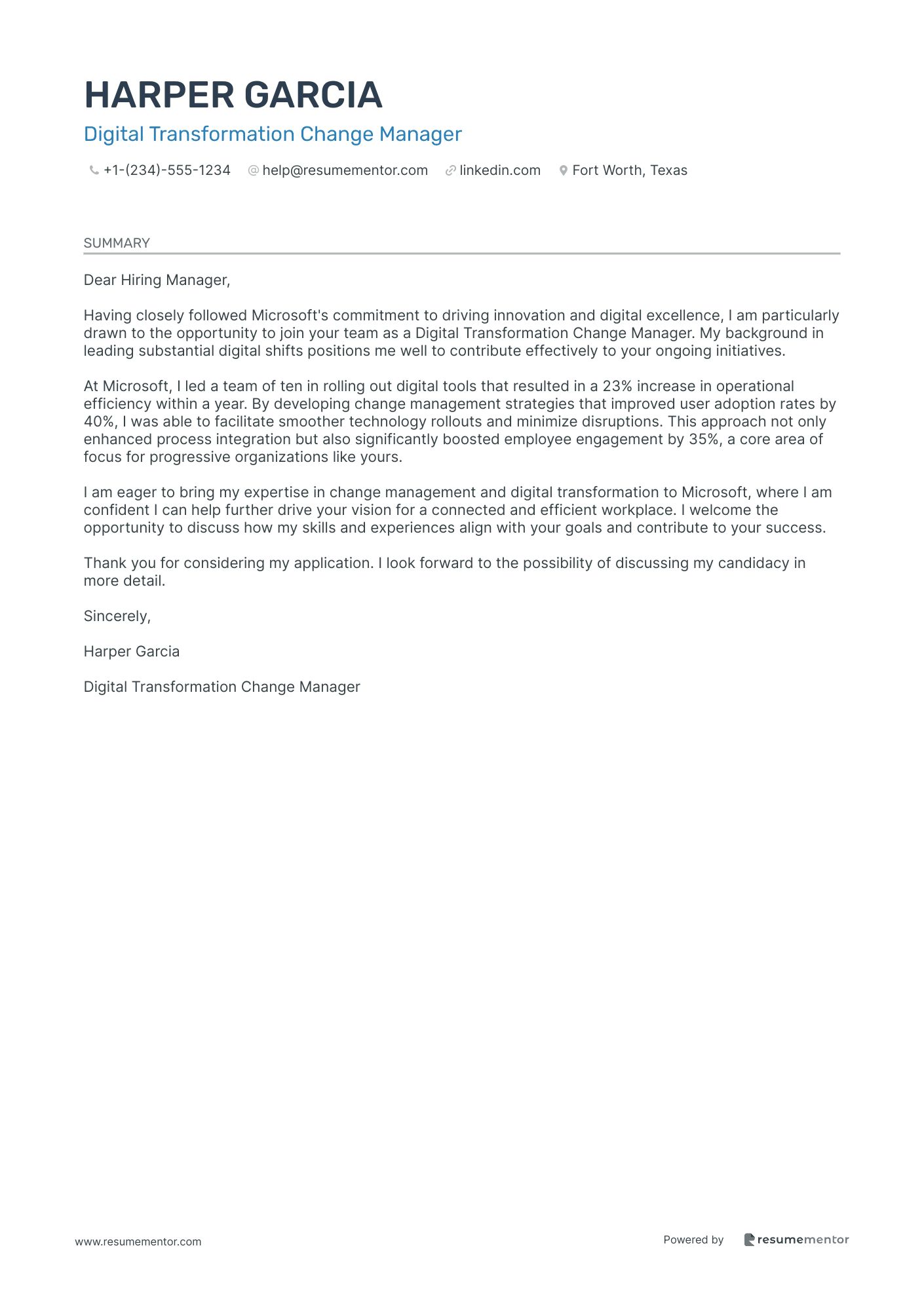 Digital Transformation Change Manager