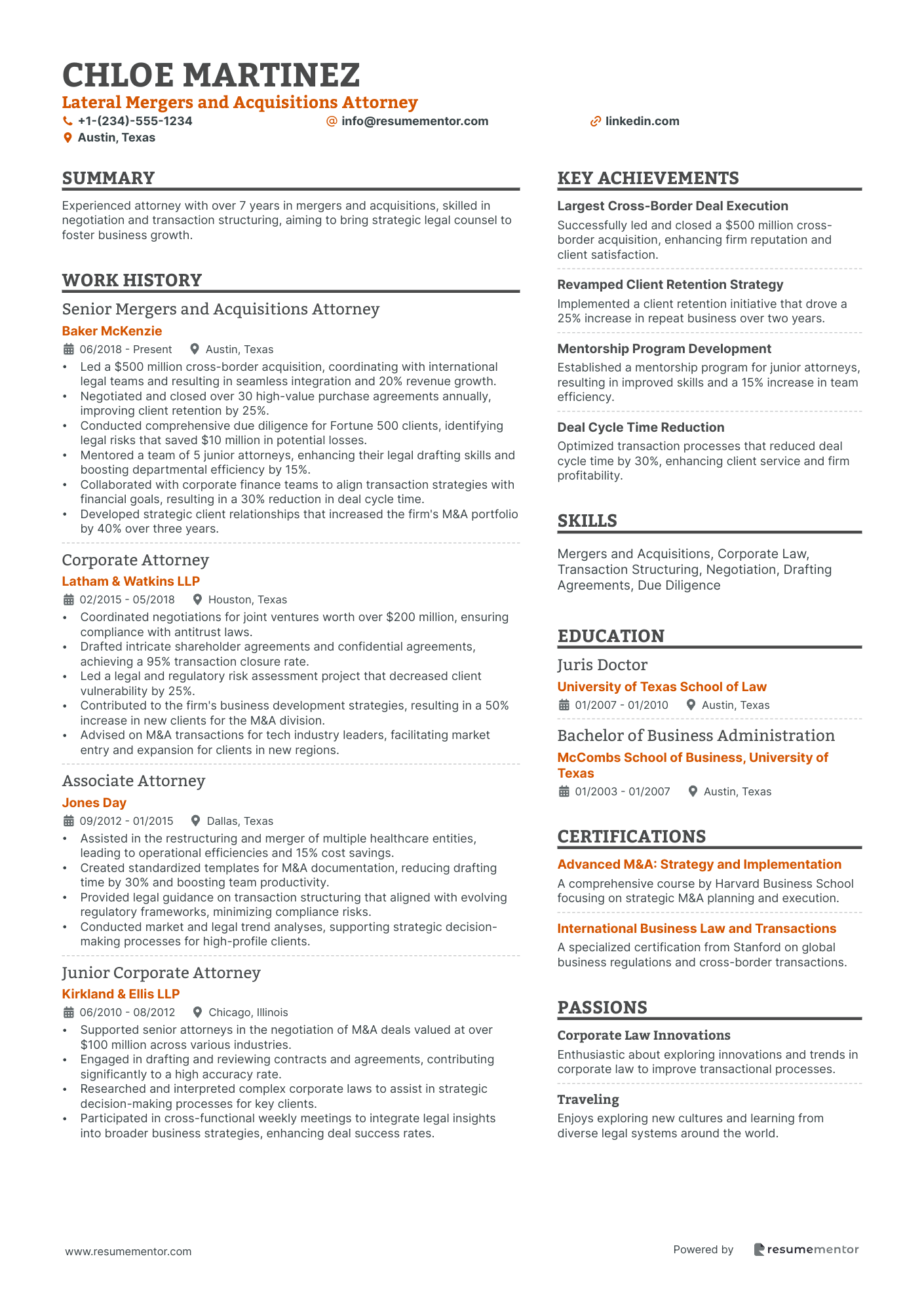 Lateral Mergers and Acquisitions Attorney