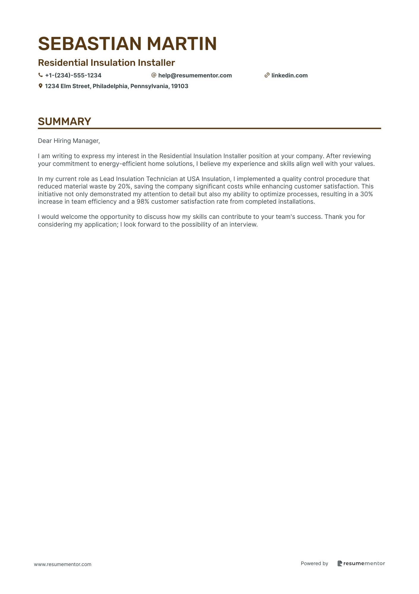 Residential Insulation Installer
