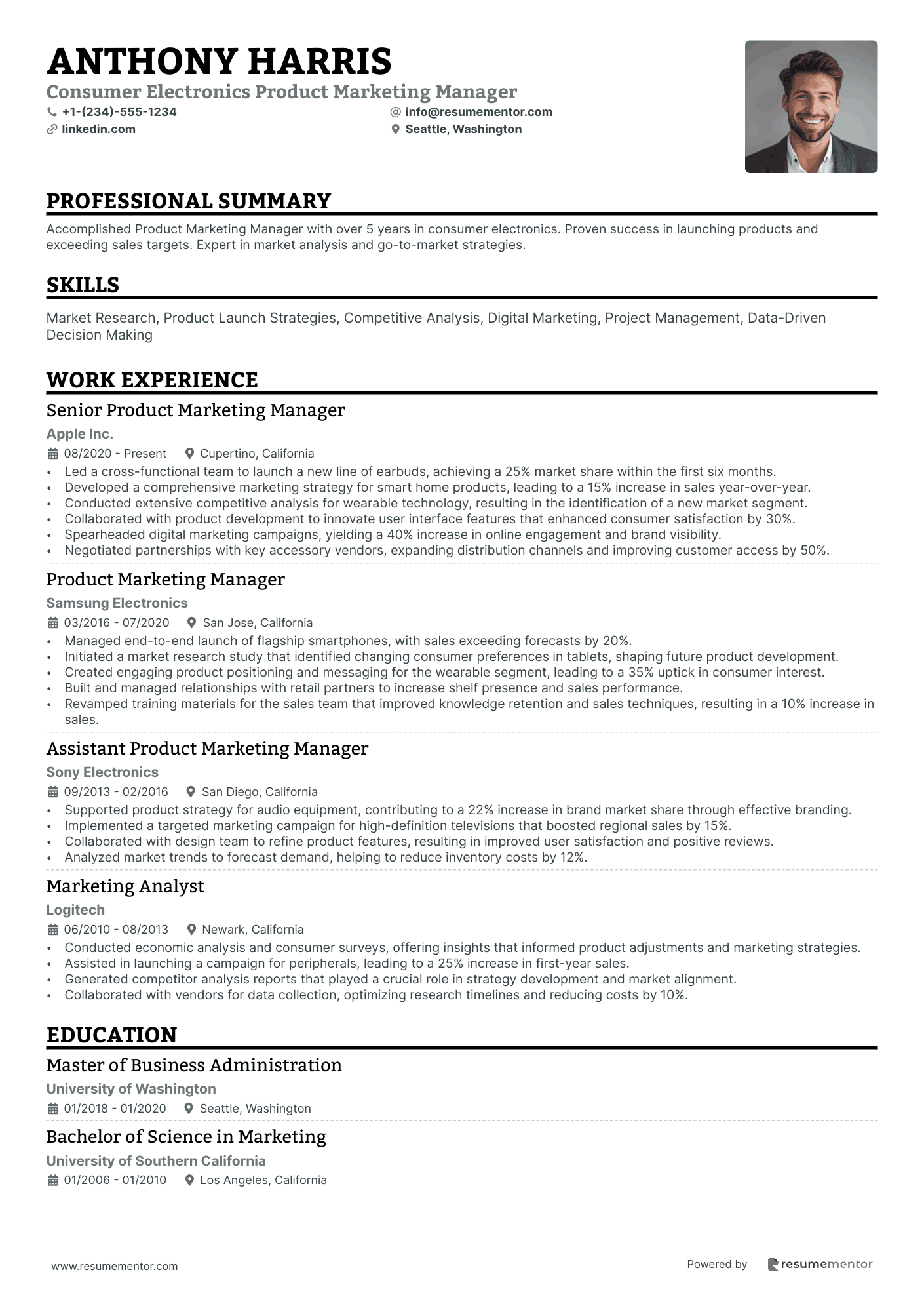 Consumer Electronics Product Marketing Manager