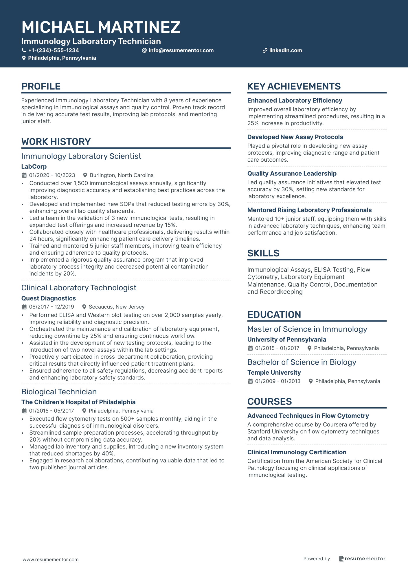 Immunology Laboratory Technician