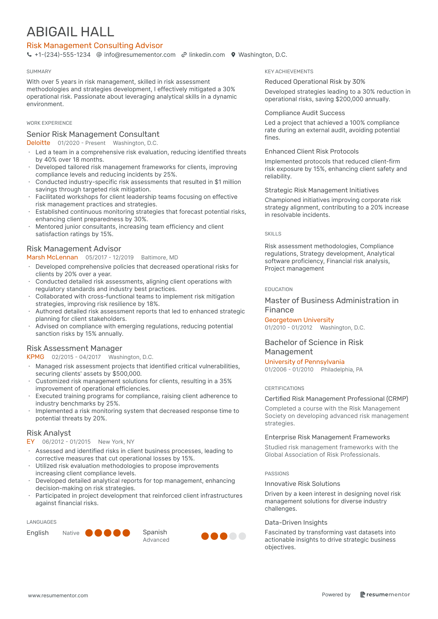 Risk Management Consulting Advisor