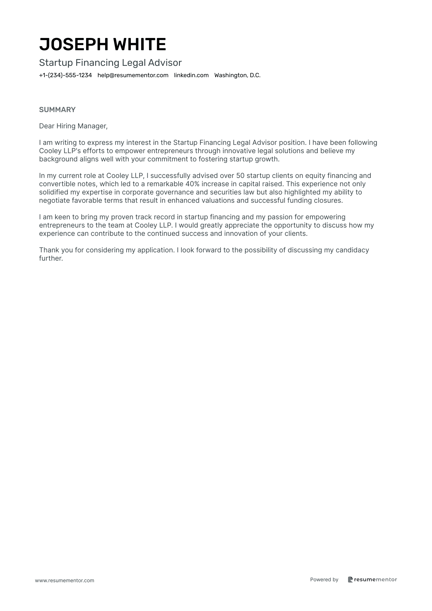 Startup Financing Legal Advisor