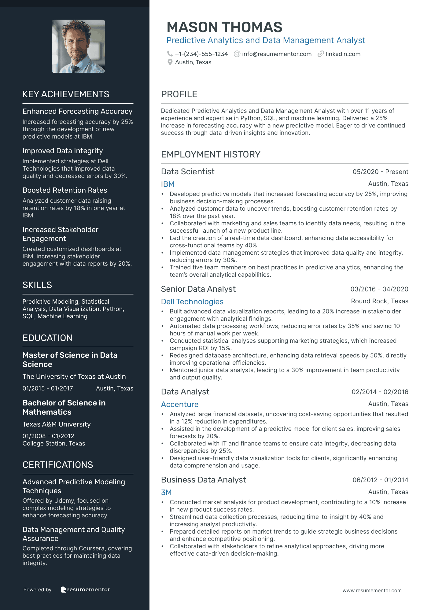 Predictive Analytics and Data Management Analyst