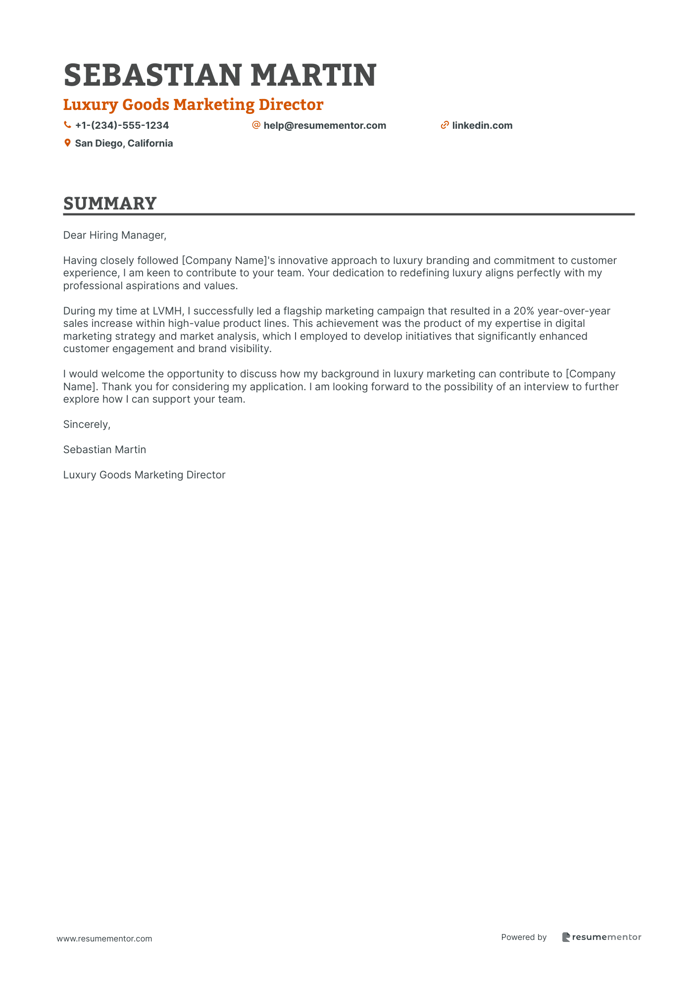 Luxury Goods Marketing Director