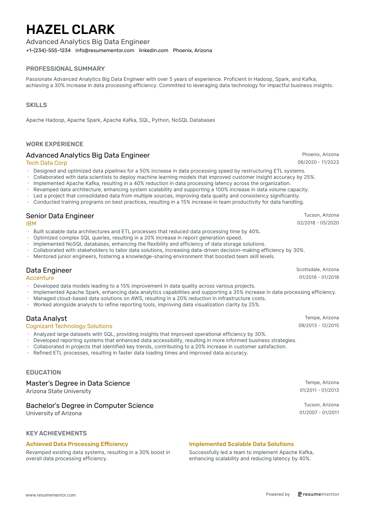 Advanced Analytics Big Data Engineer