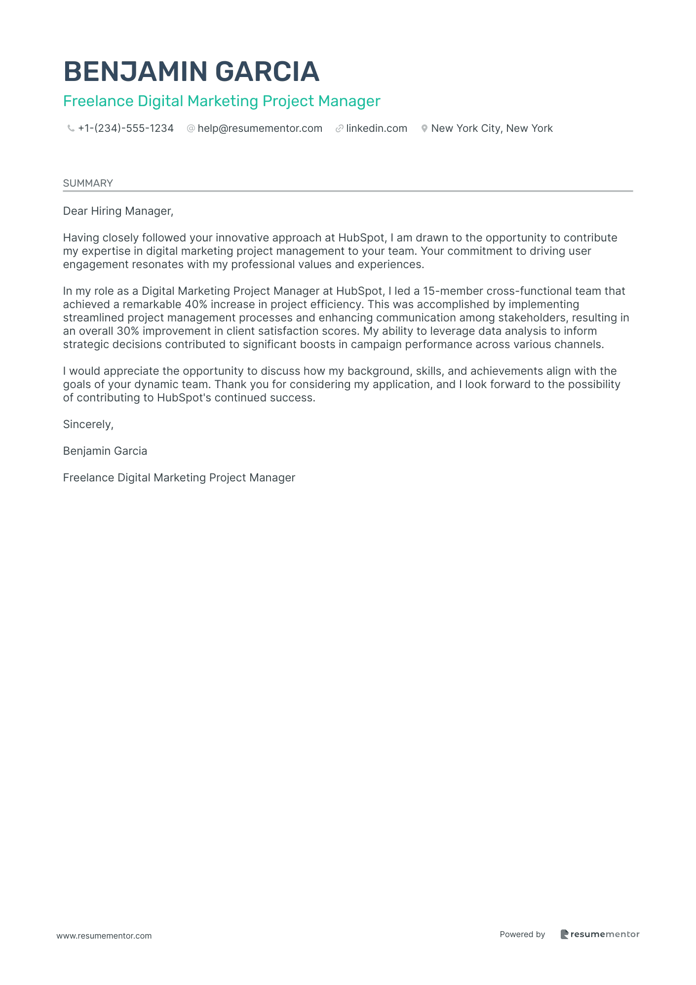 Freelance Digital Marketing Project Manager