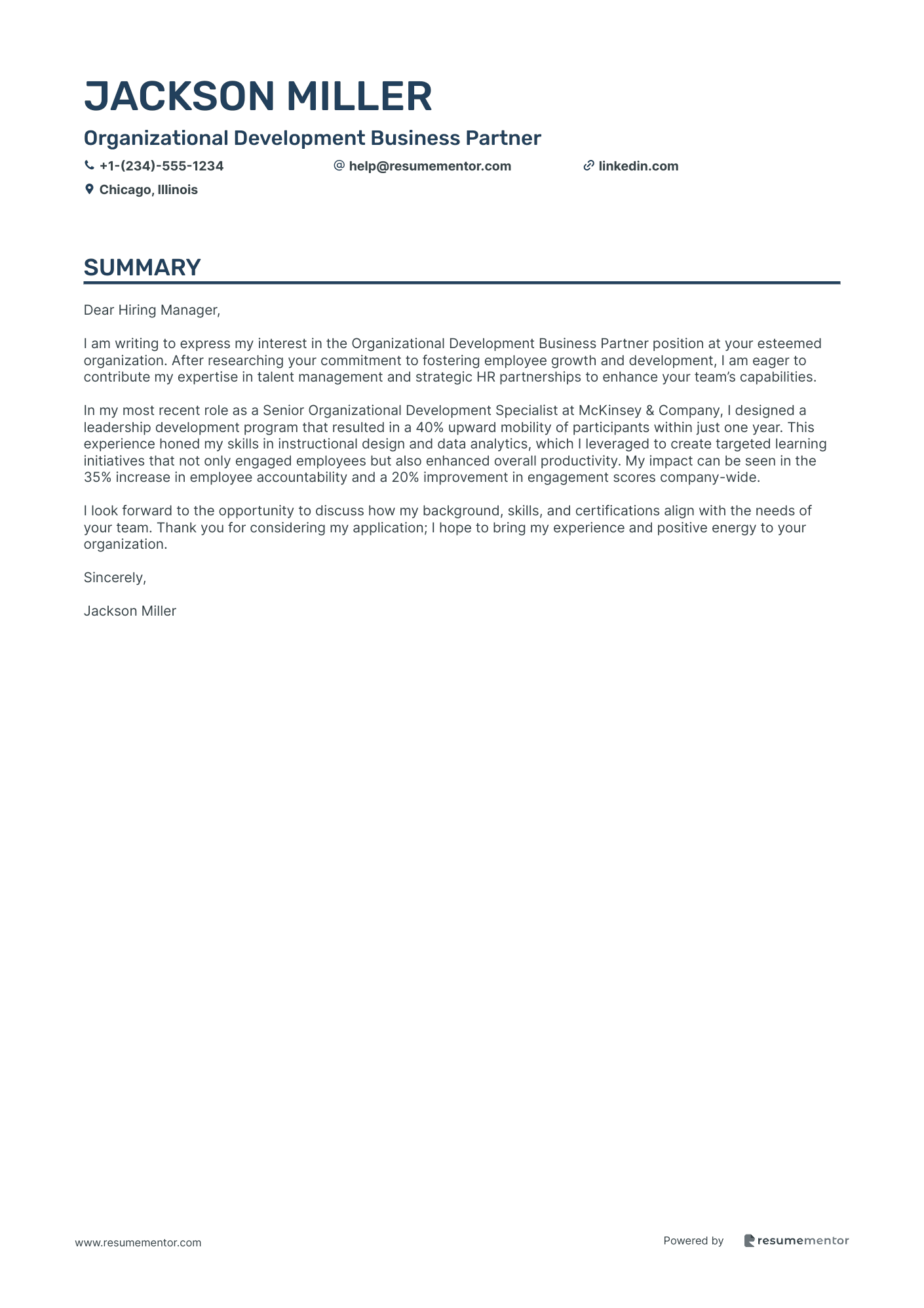 Organizational Development Business Partner