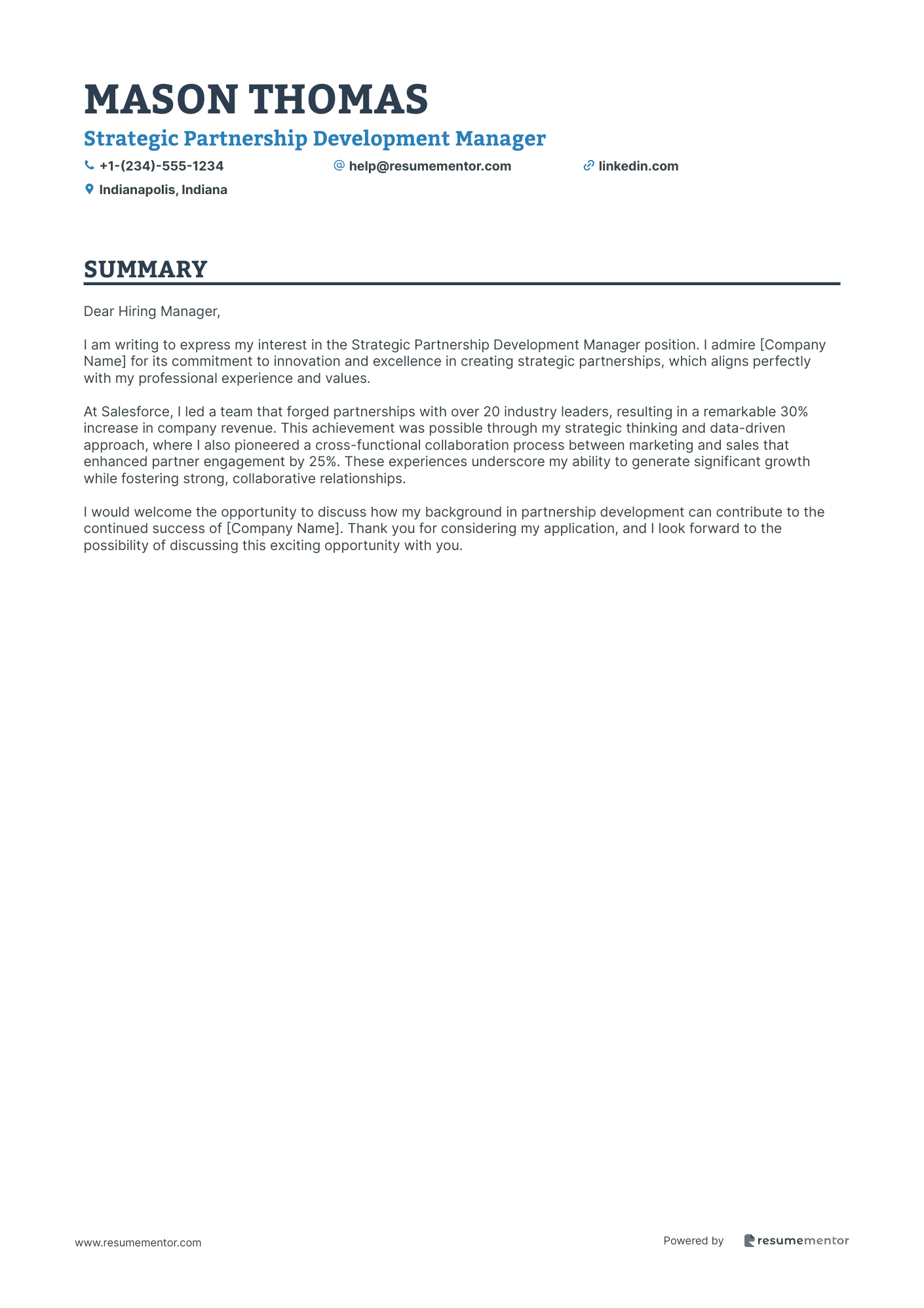 Strategic Partnership Development Manager