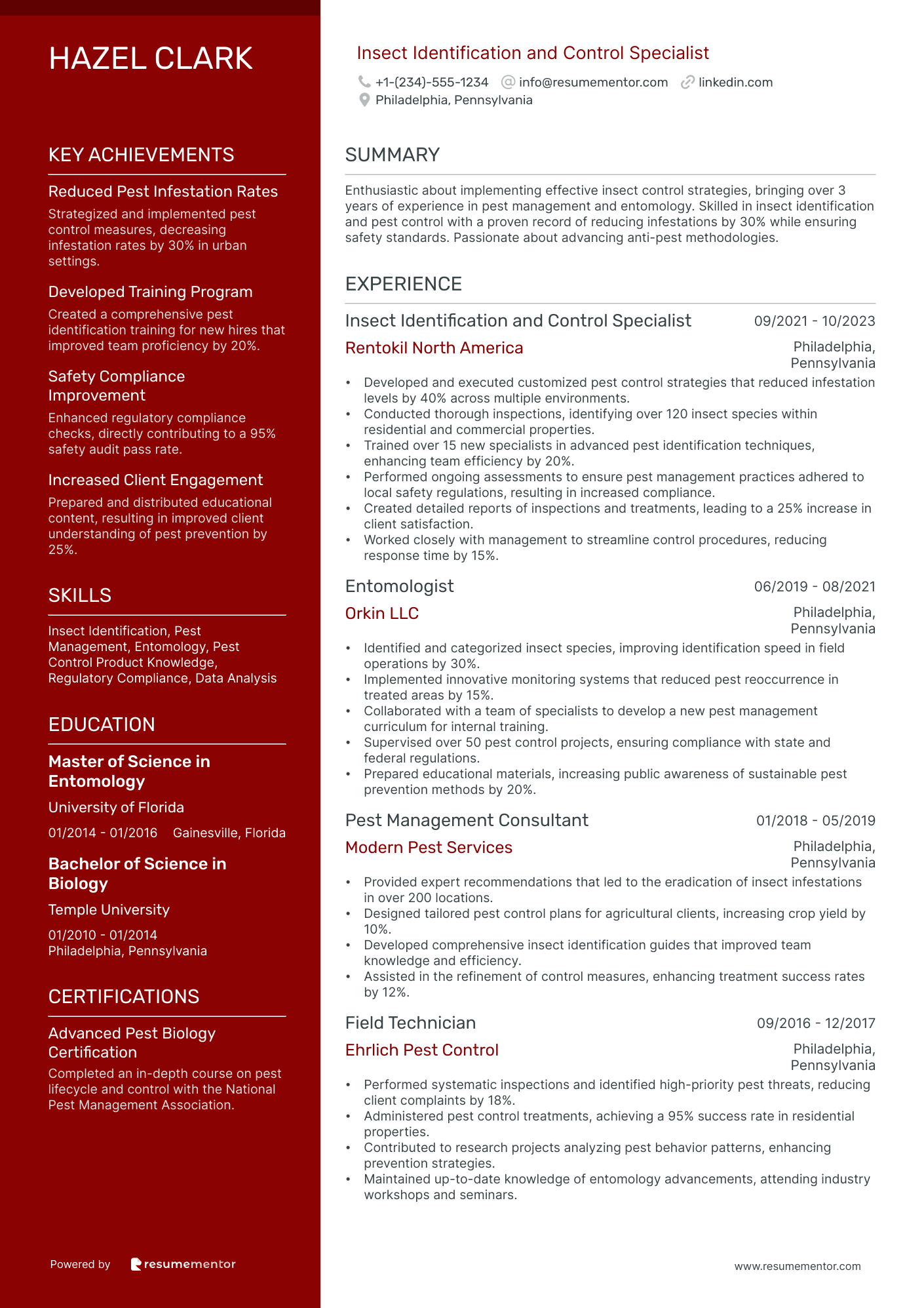 Insect Identification and Control Specialist