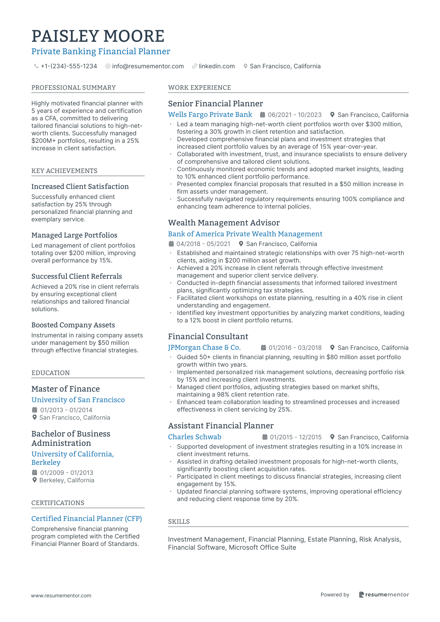 Private Banking Financial Planner
