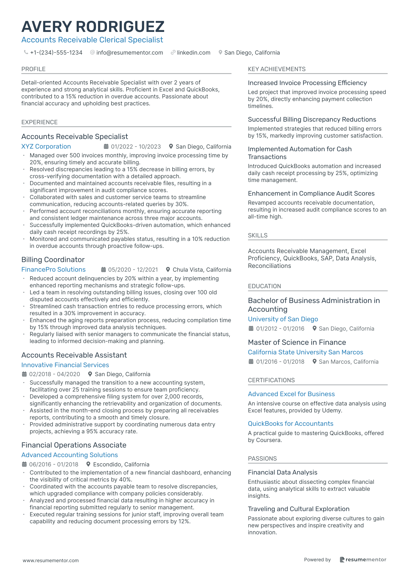 Accounts Receivable Clerical Specialist