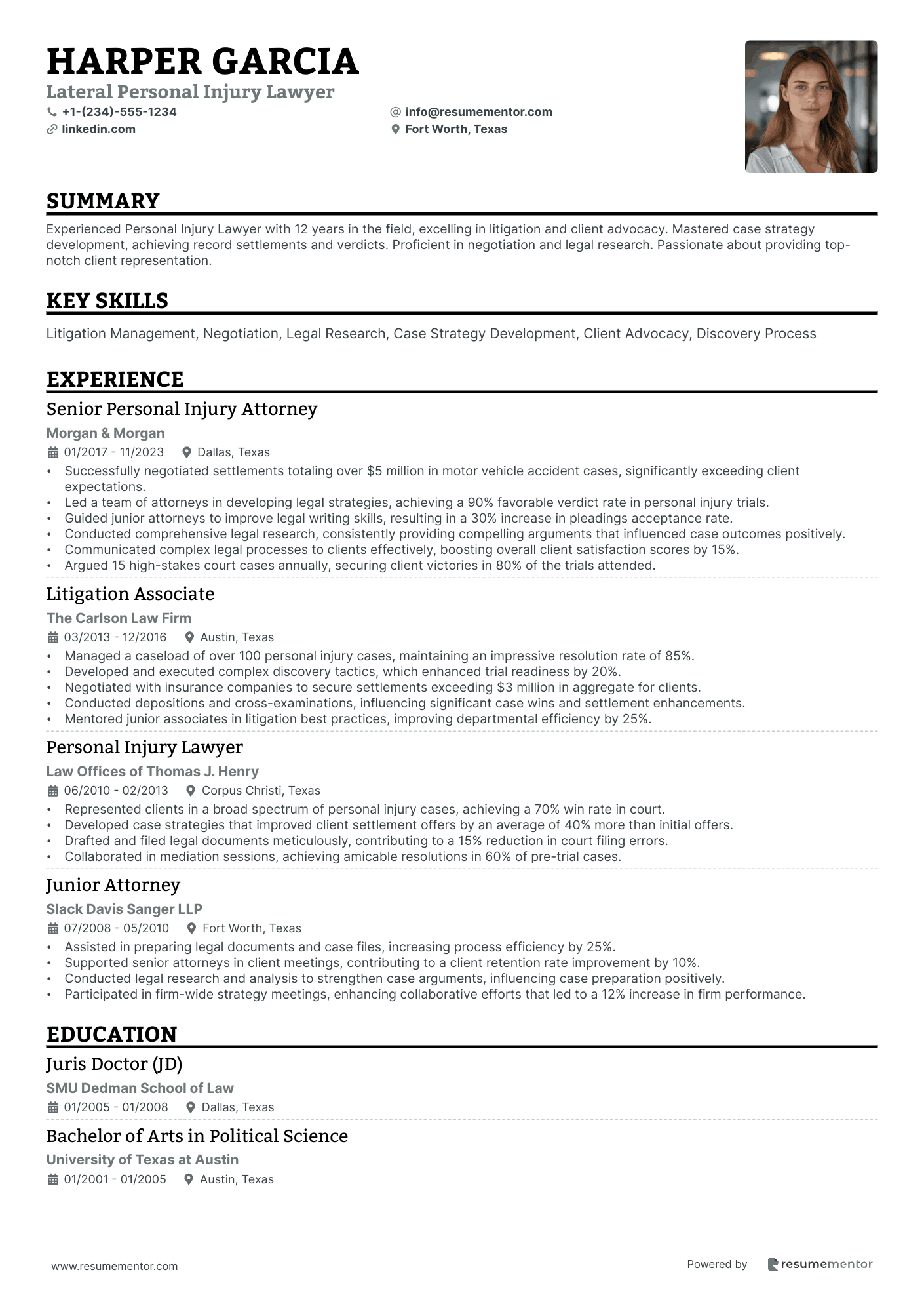 Lateral Personal Injury Lawyer