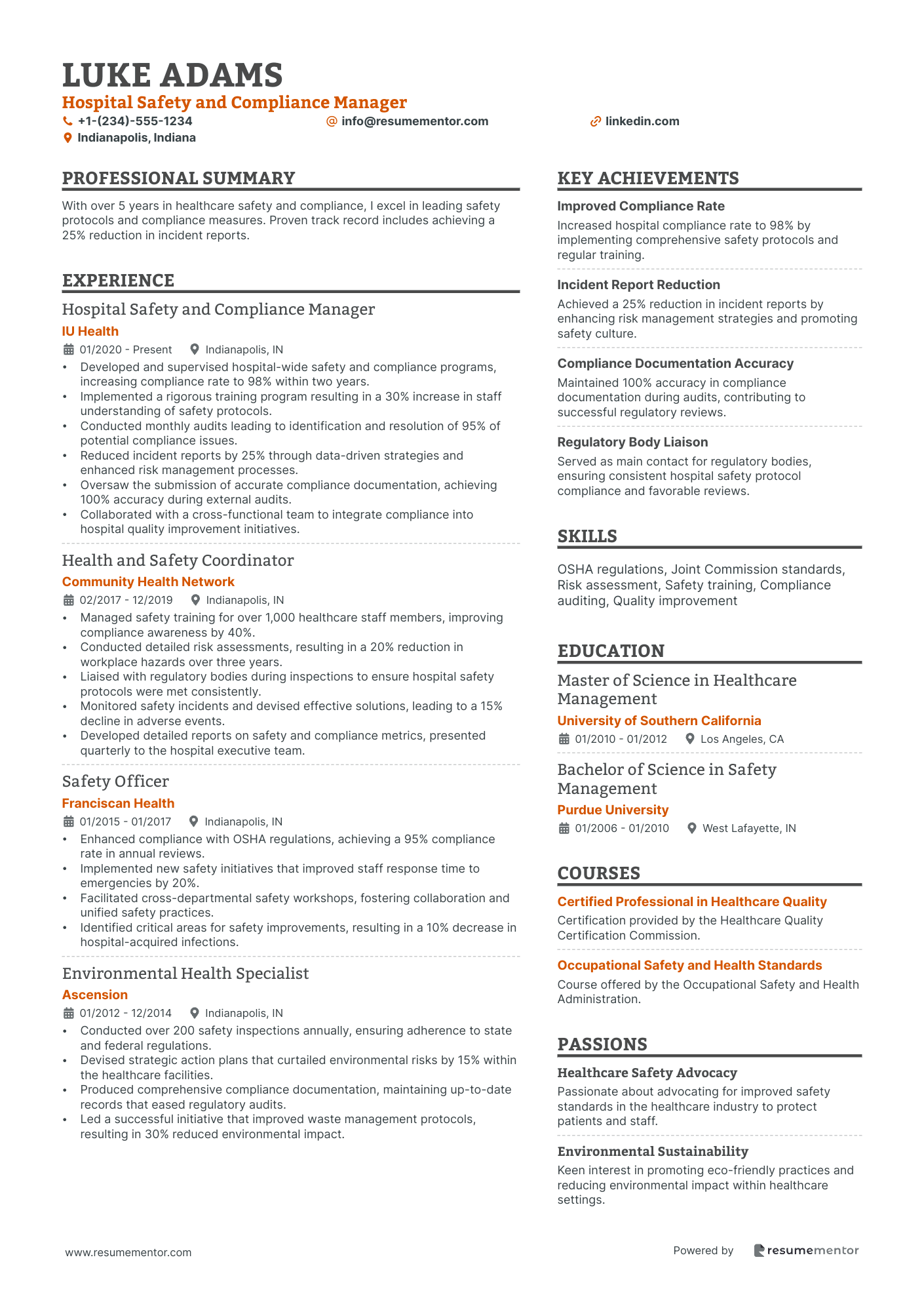 Hospital Safety and Compliance Manager