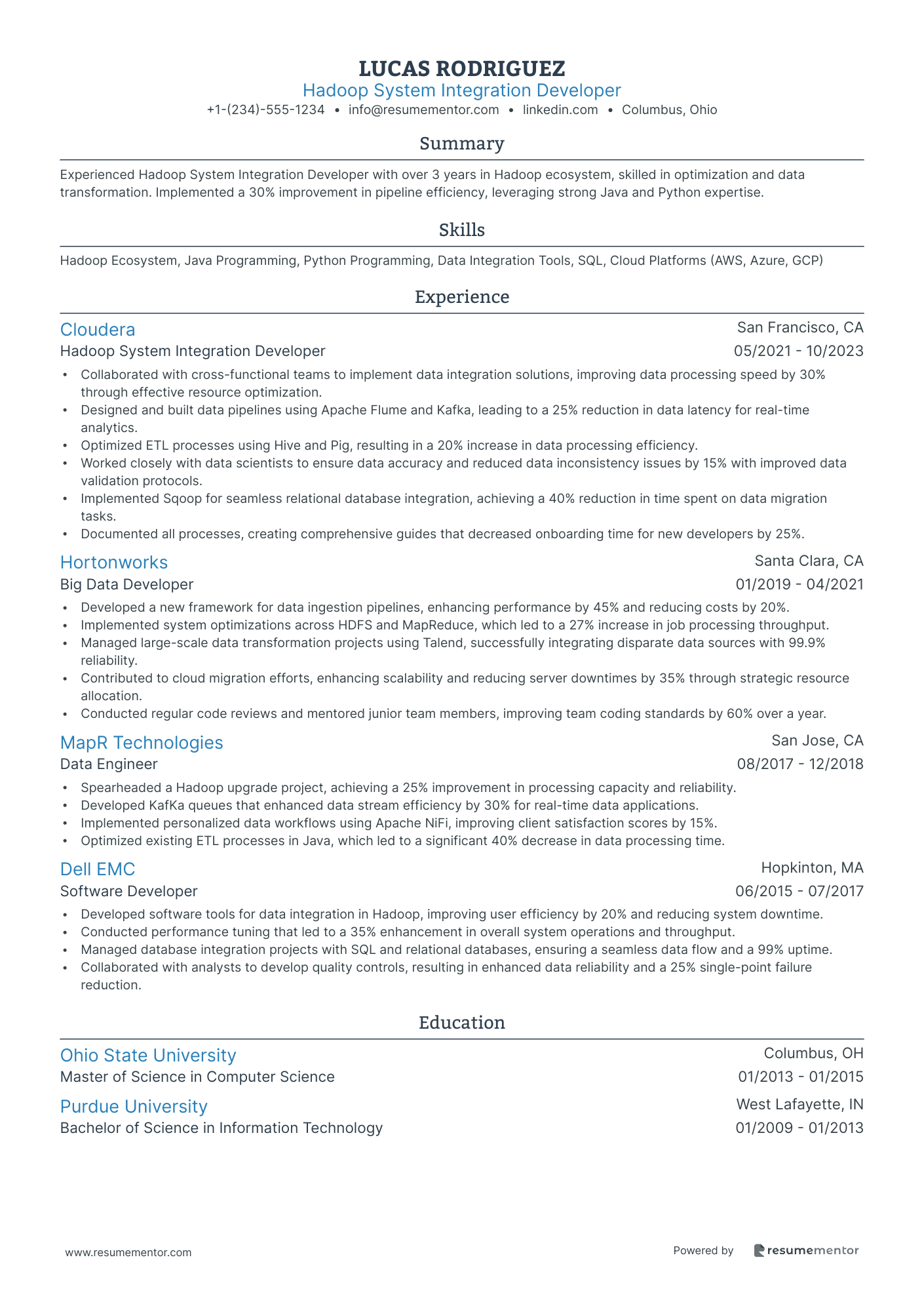 Hadoop System Integration Developer