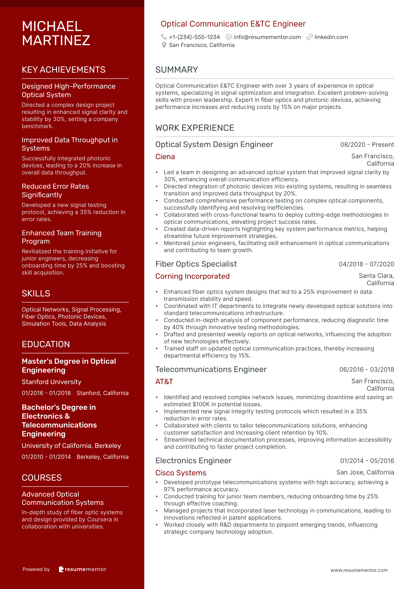 Optical Communication E&TC Engineer