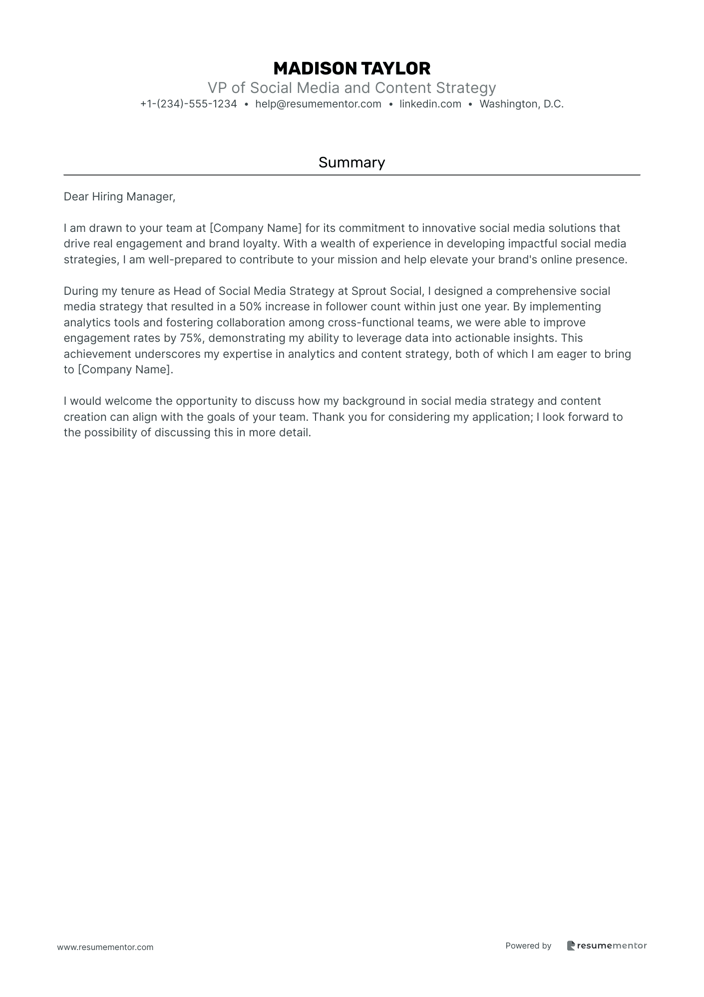 VP of Social Media and Content Strategy